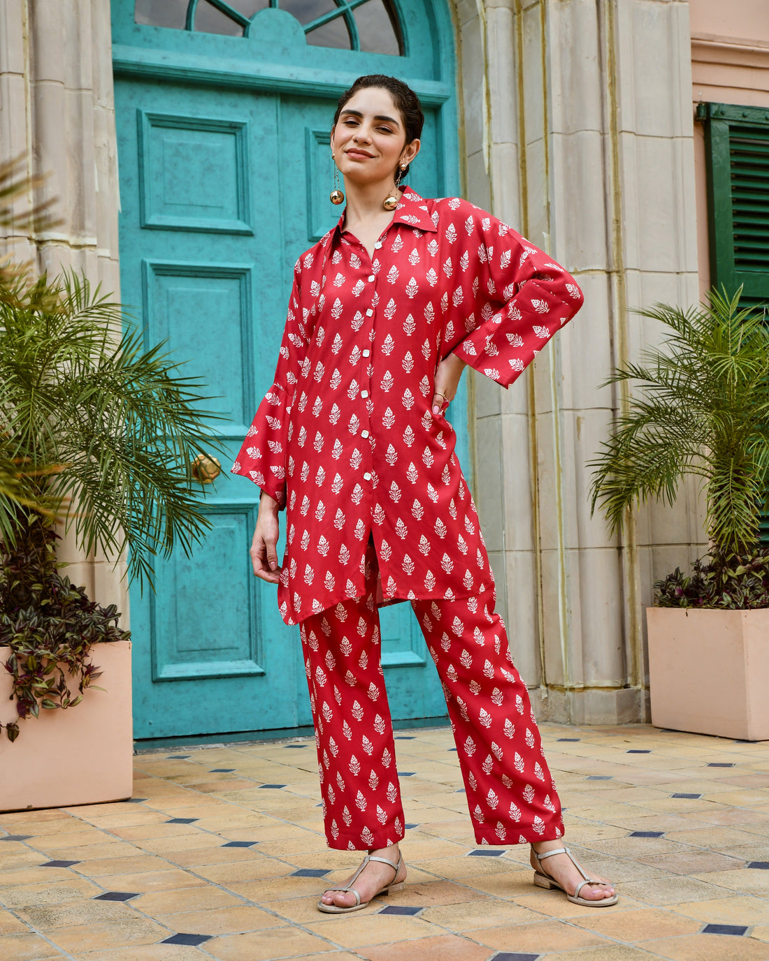 KIMONO RED CO-ORD SET