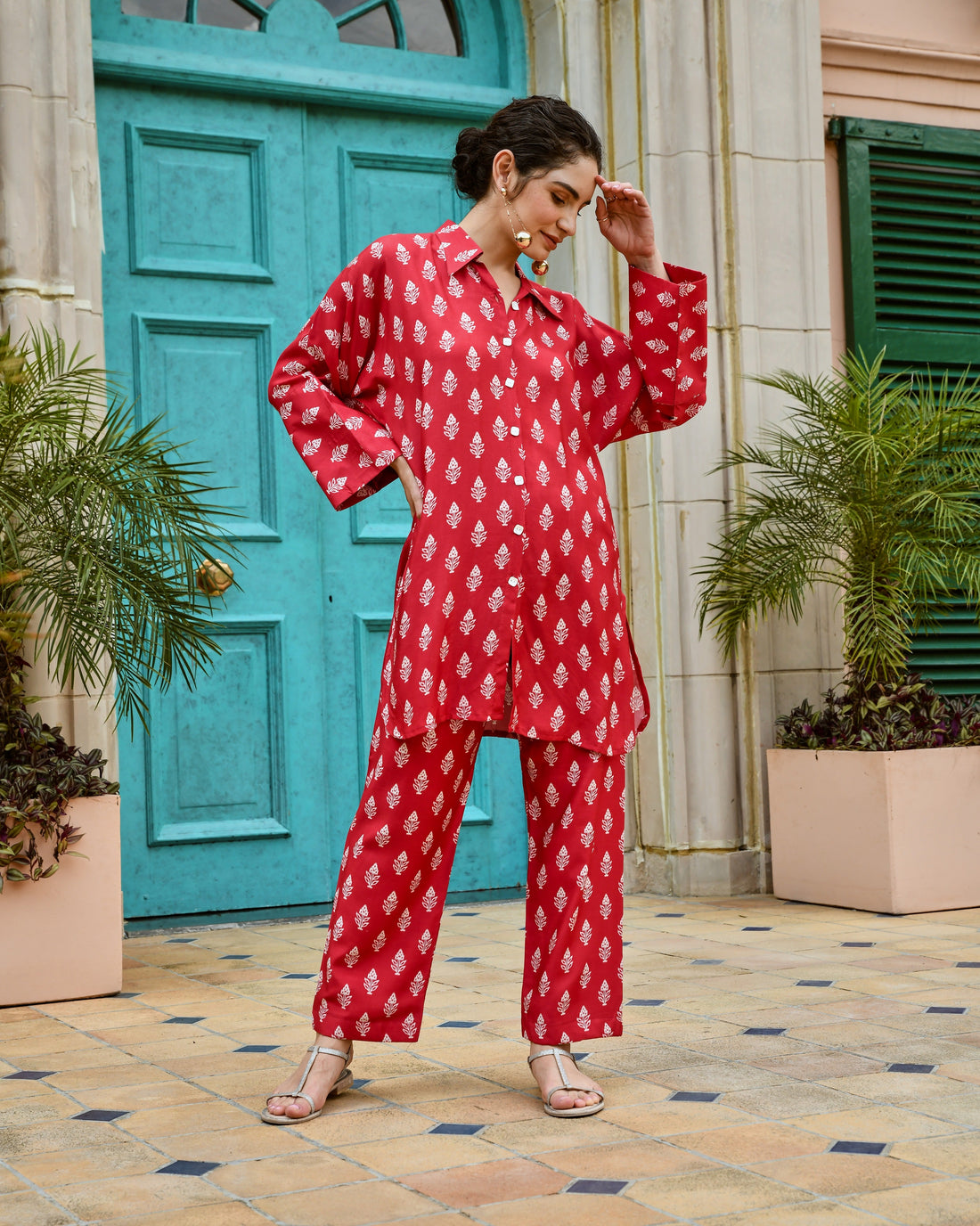 KIMONO RED CO-ORD SET