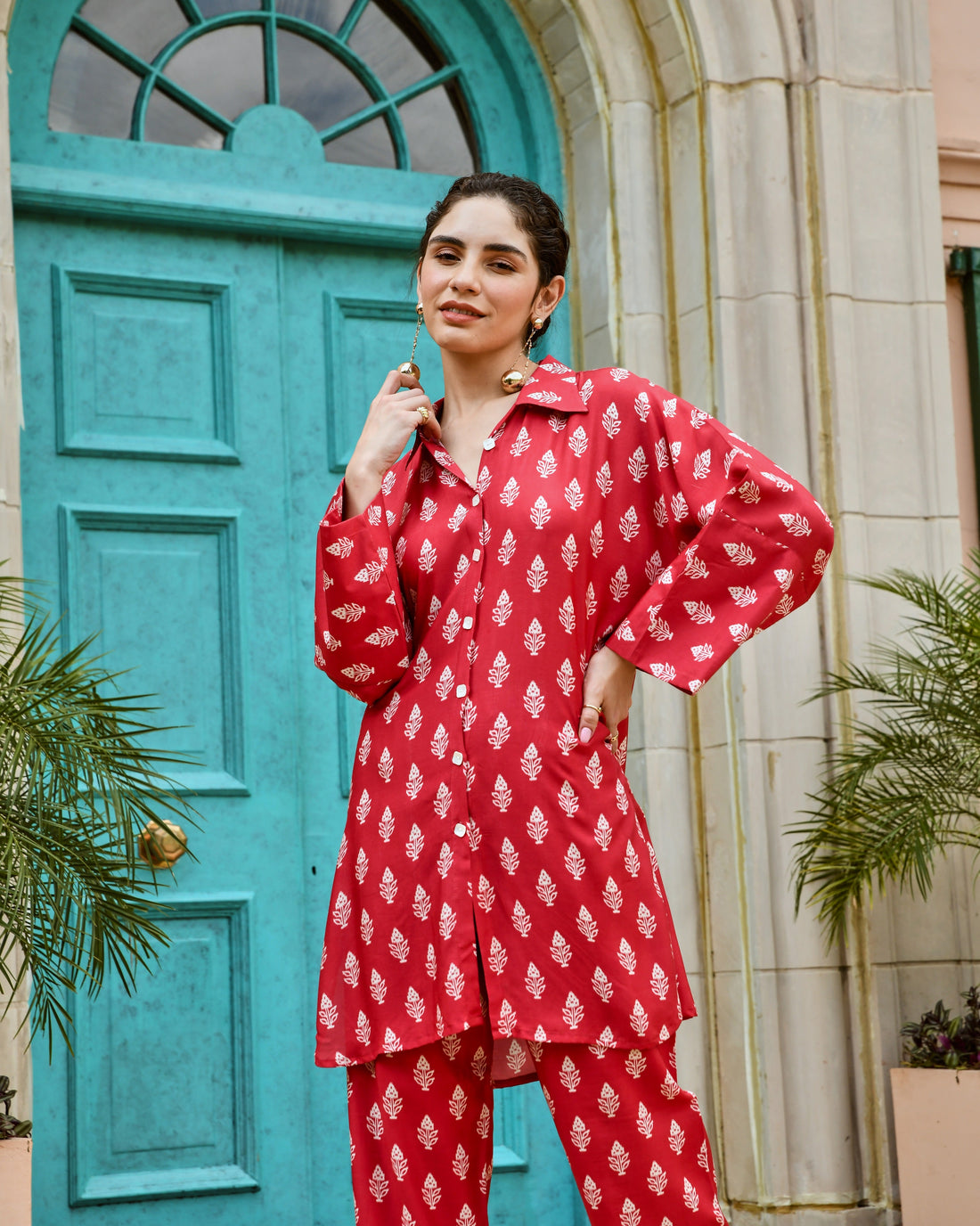 KIMONO RED CO-ORD SET