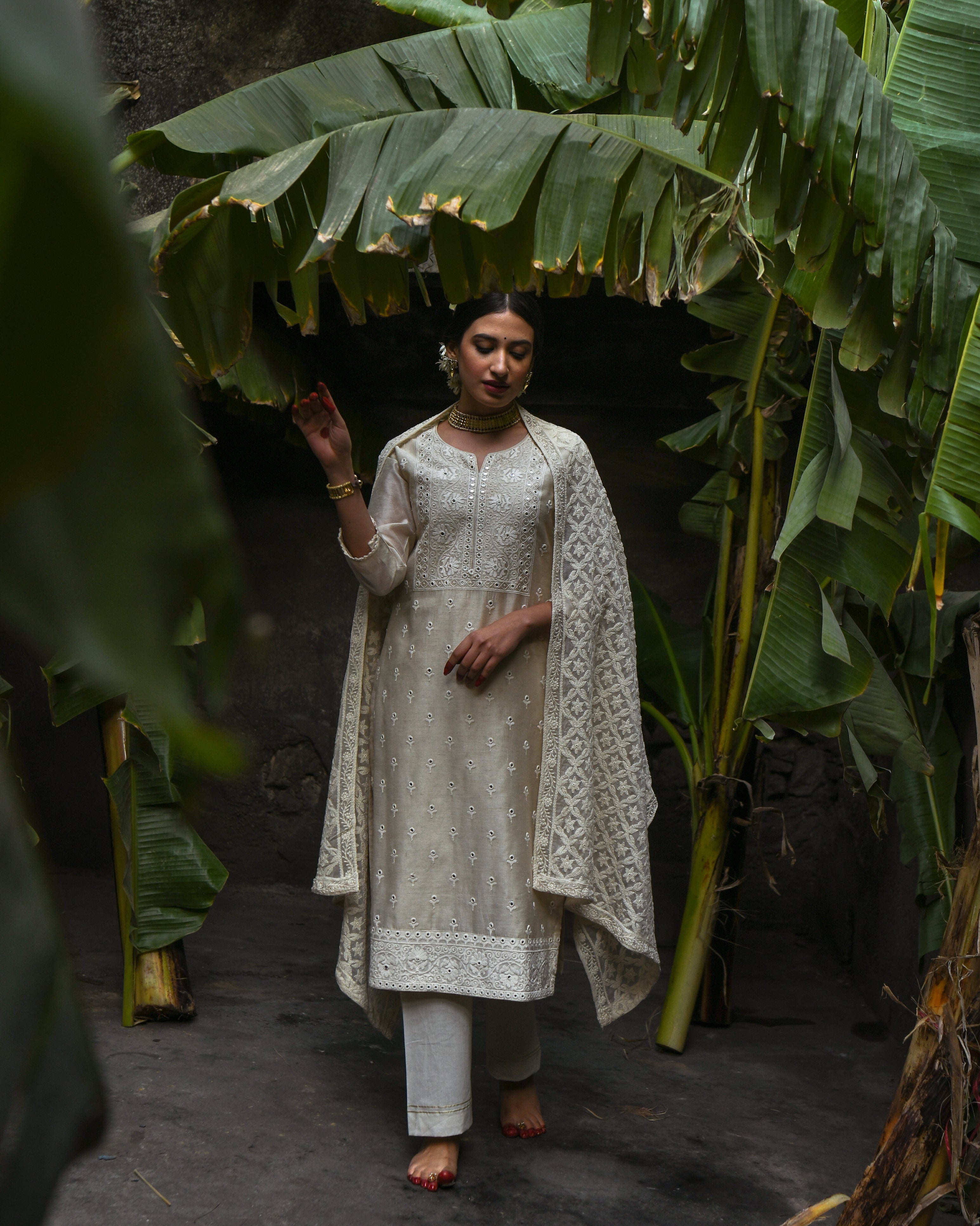 ROOH CHIKANKARI & MOTIFS KURTA SET