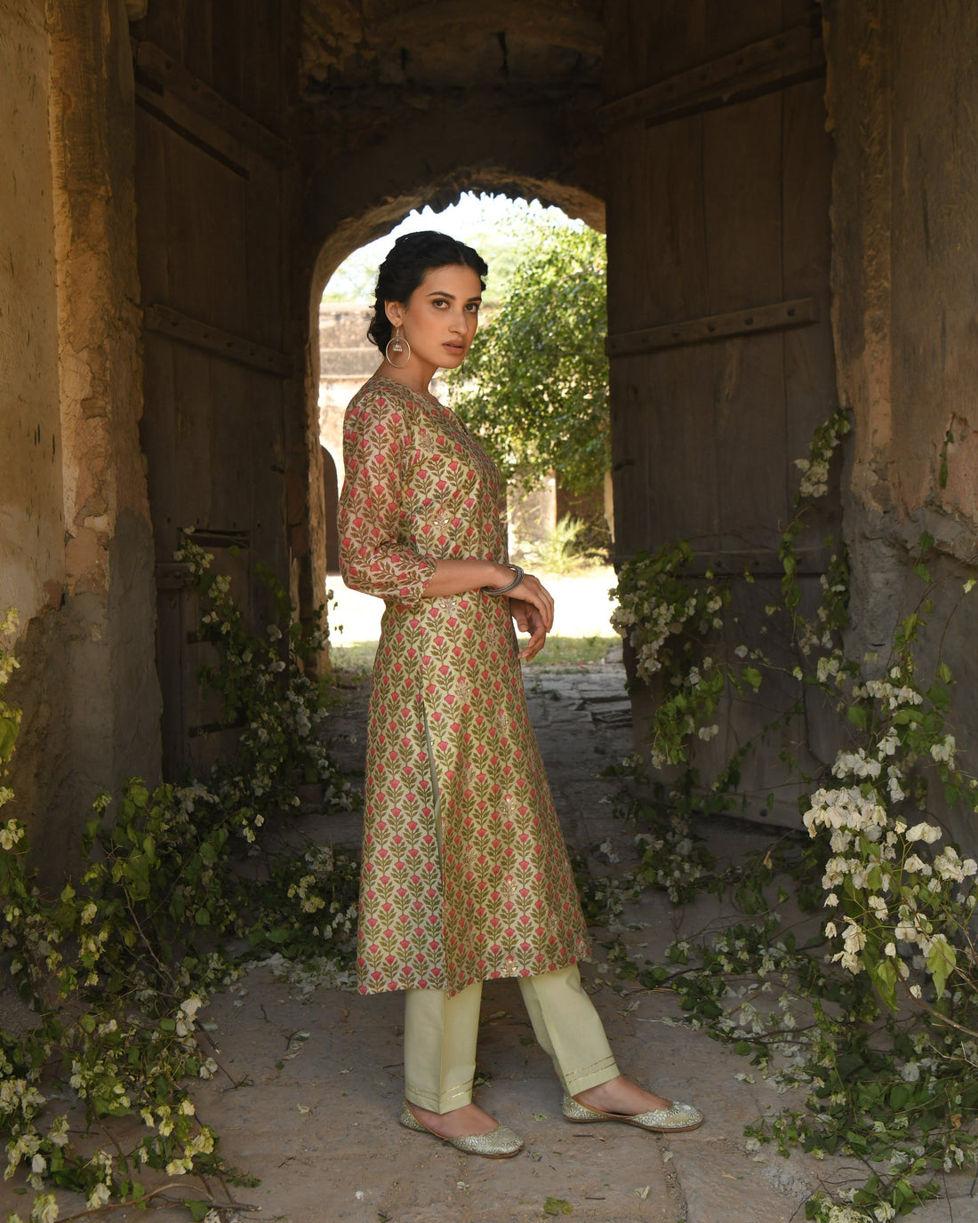 PISTA GREEN MEHER KURTA SET