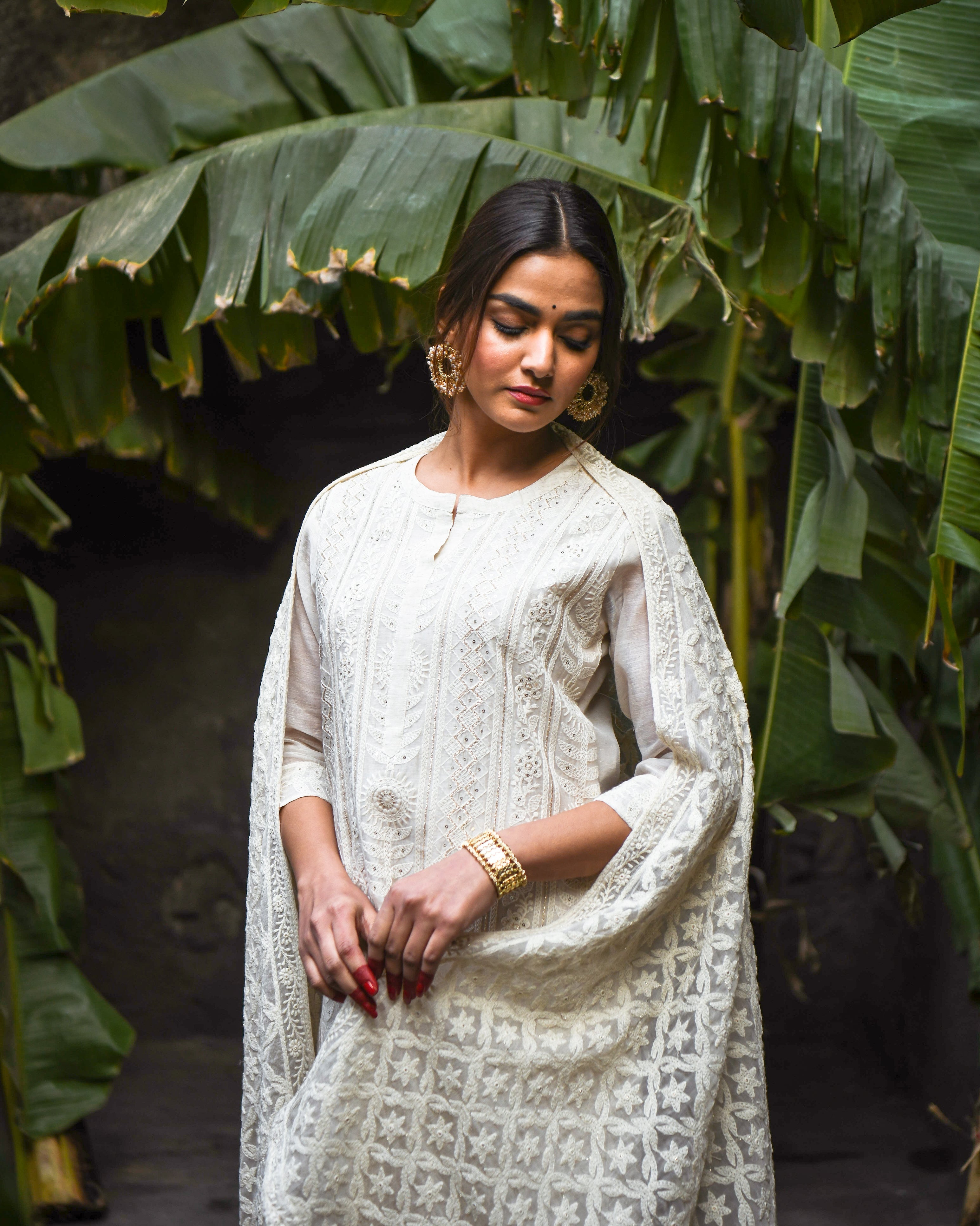 ROOH CHIKANKARI & SEQUINE KURTA SET