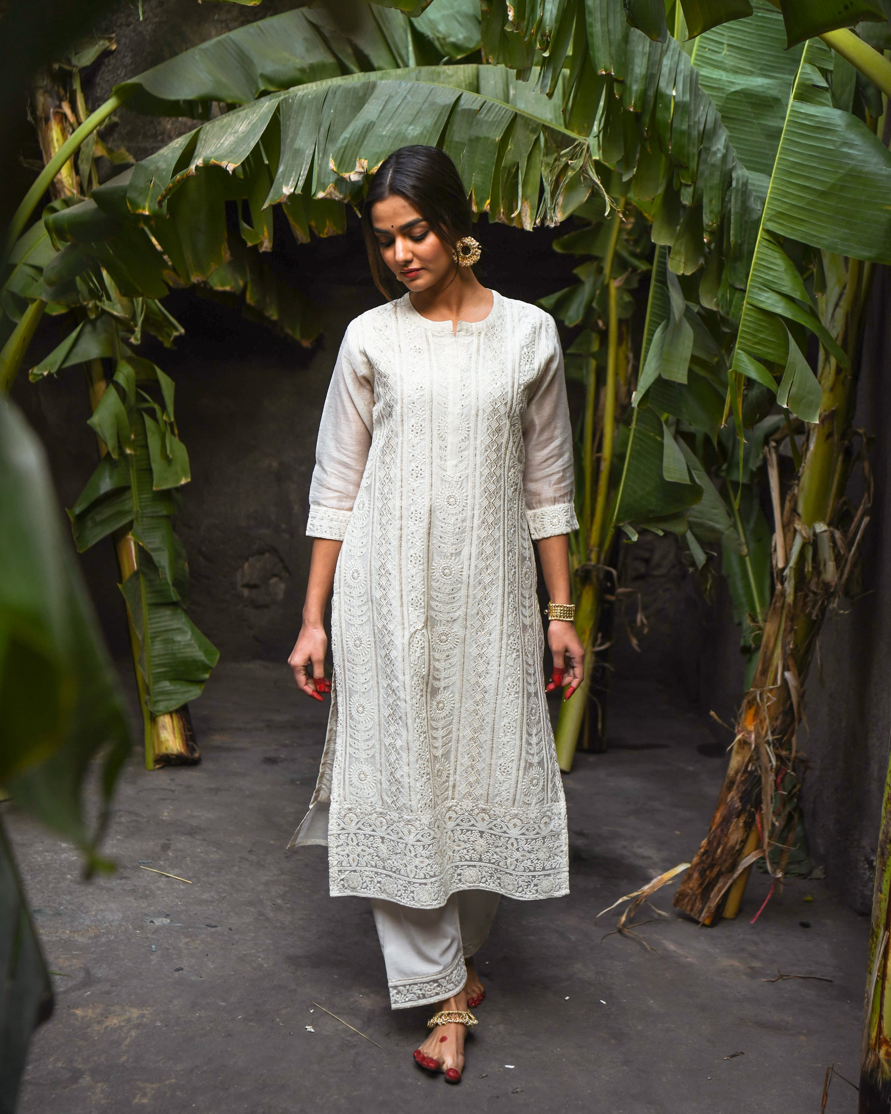 ROOH CHIKANKARI & SEQUINE KURTA SET