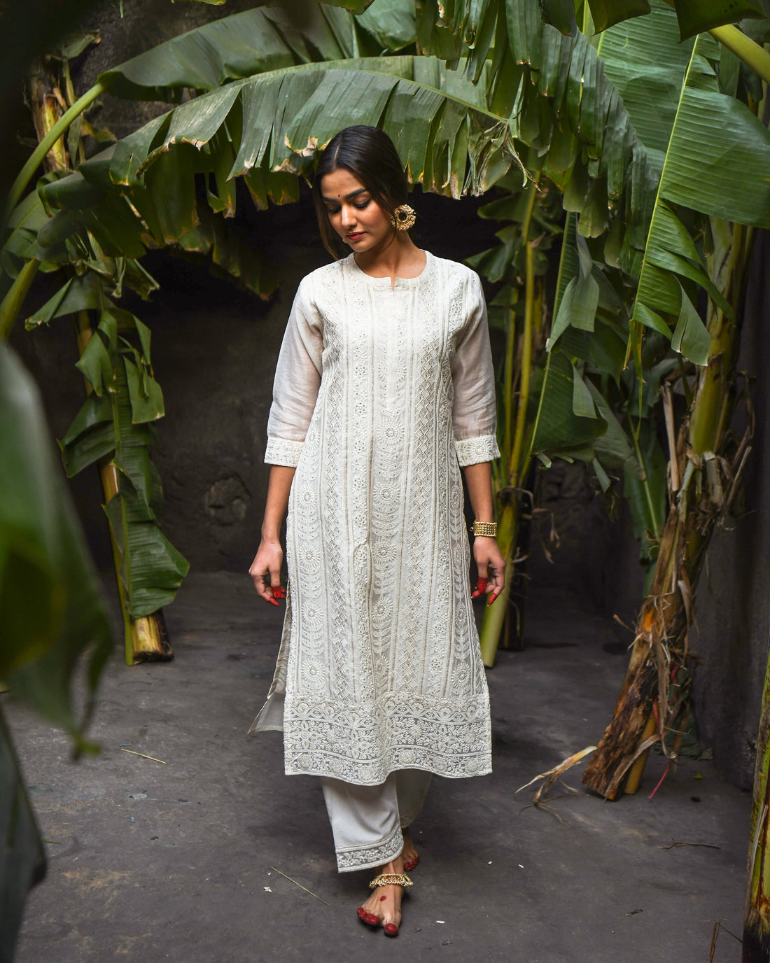 ROOH CHIKANKARI & SEQUINE KURTA SET