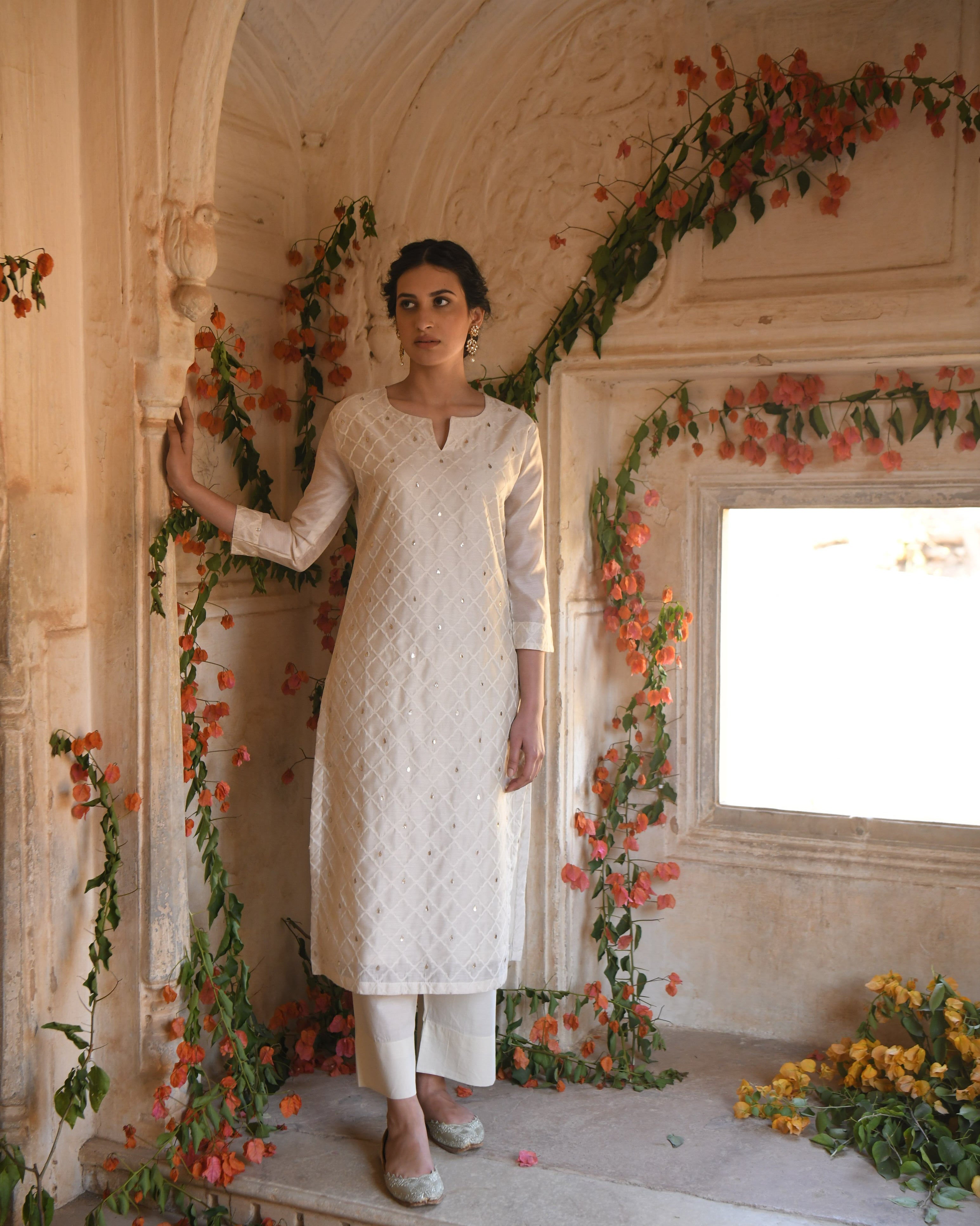 OFF-WHITE MEHER KURTA SET