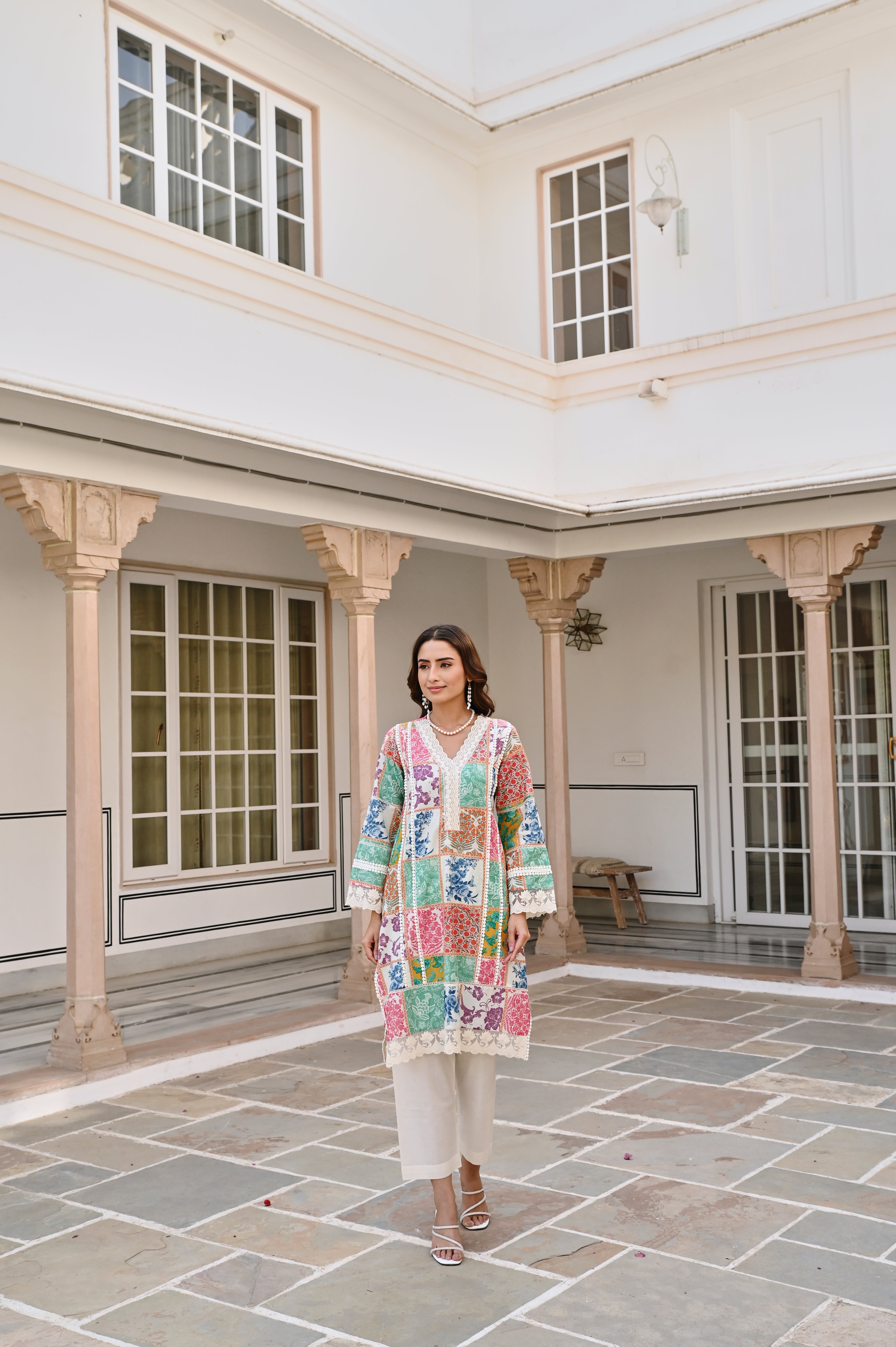 MULTI PRINT SHORT KURTA SET