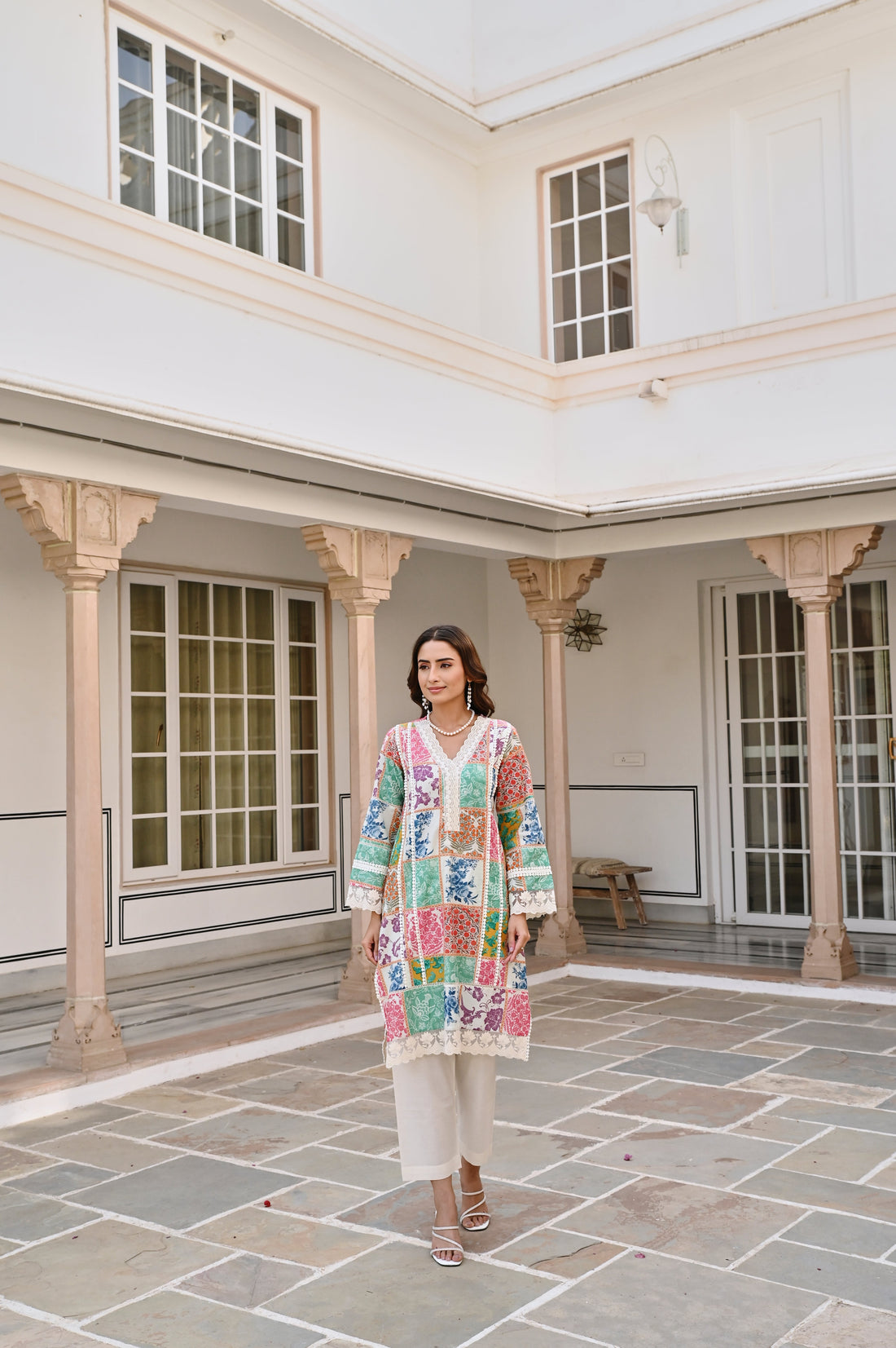 MULTI PRINT SHORT KURTA SET