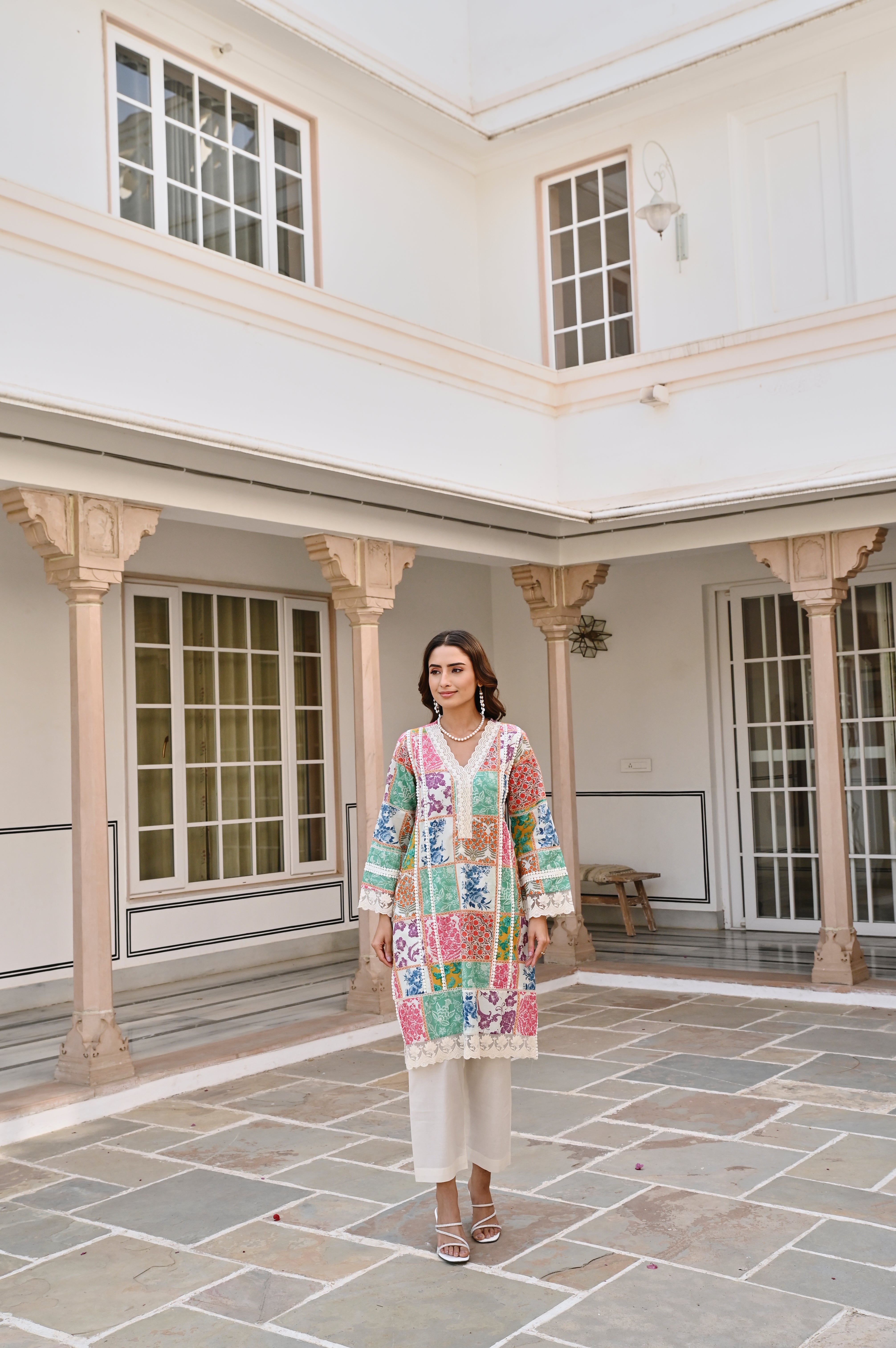 MULTI PRINT SHORT KURTA SET