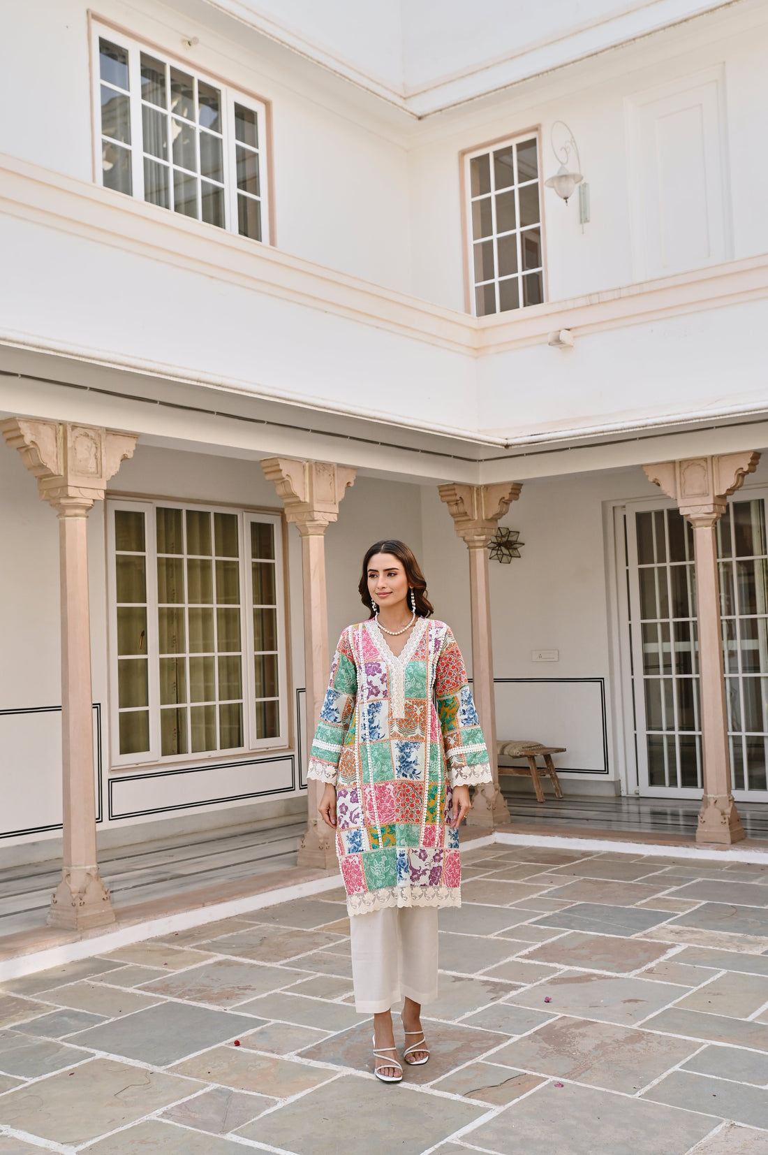 MULTI PRINT SHORT KURTA SET