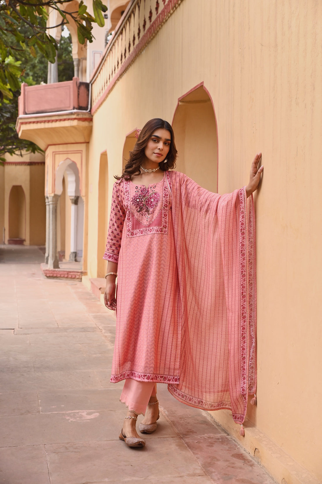 ORANGE LINEN KURTA SET
