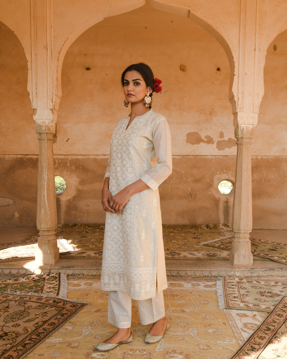 OFF-WHITE CHANDERI KURTA