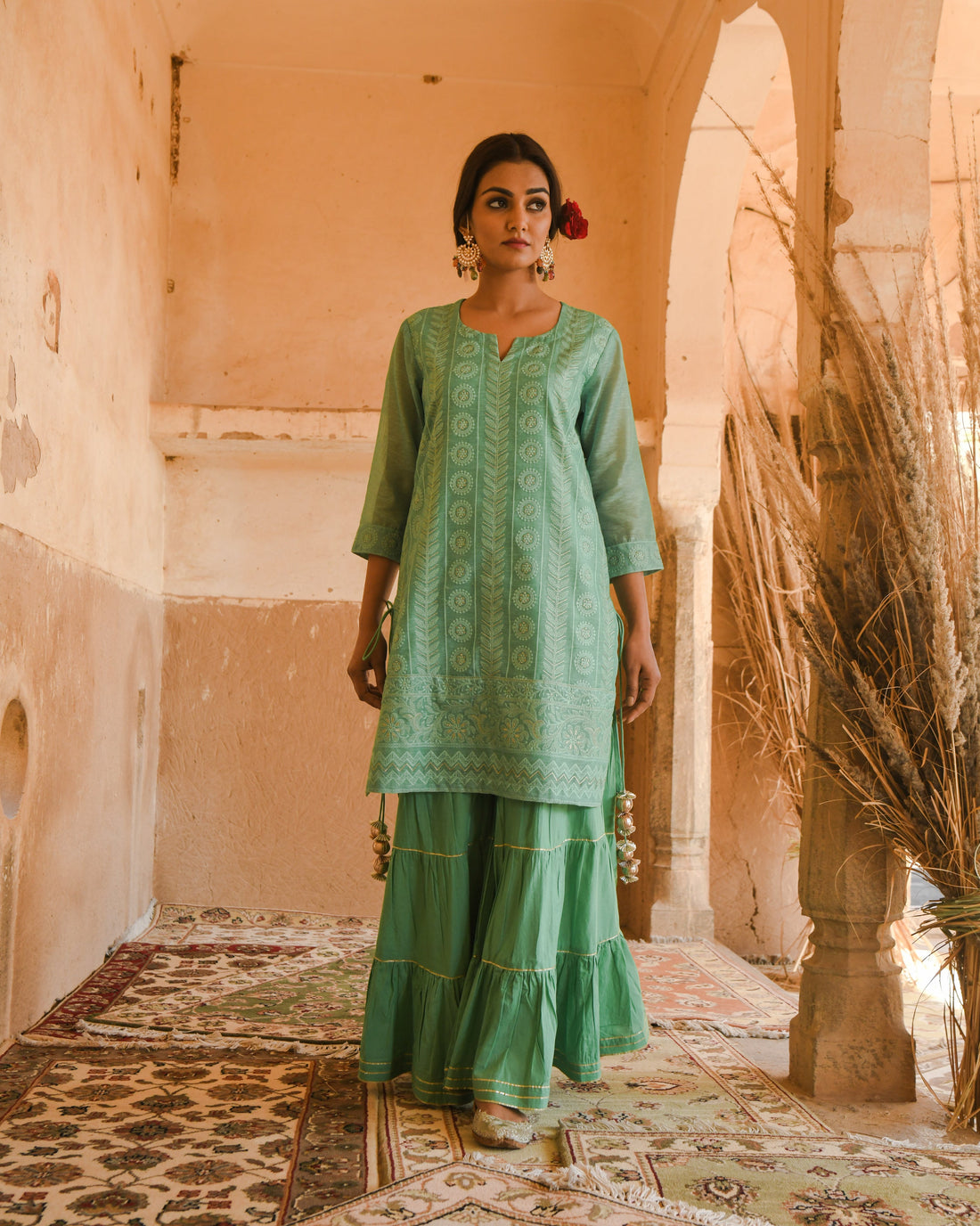 GREEN AFTAAB SHARARA SET