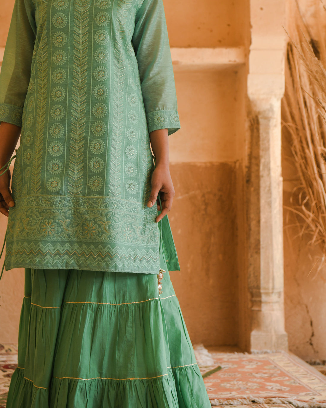 GREEN AFTAAB SHARARA SET