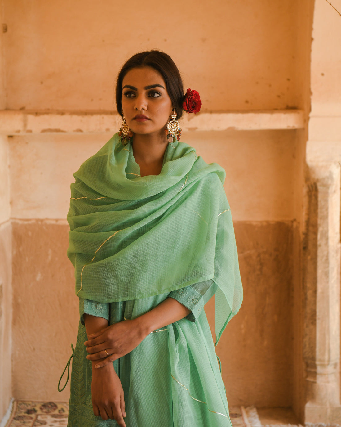 GREEN AFTAAB SHARARA SET