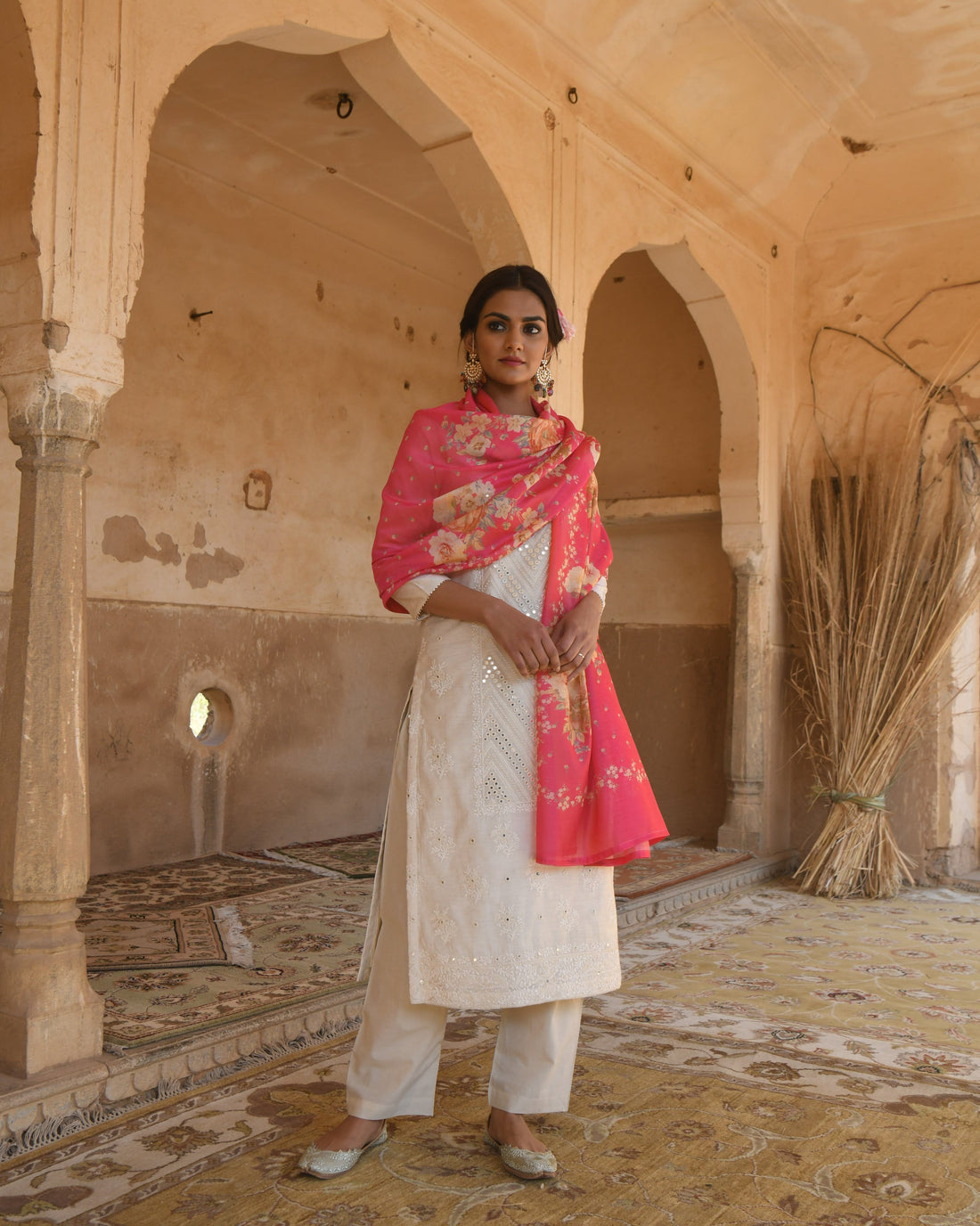 LIGHT BEIGE NAZAM KURTA SET