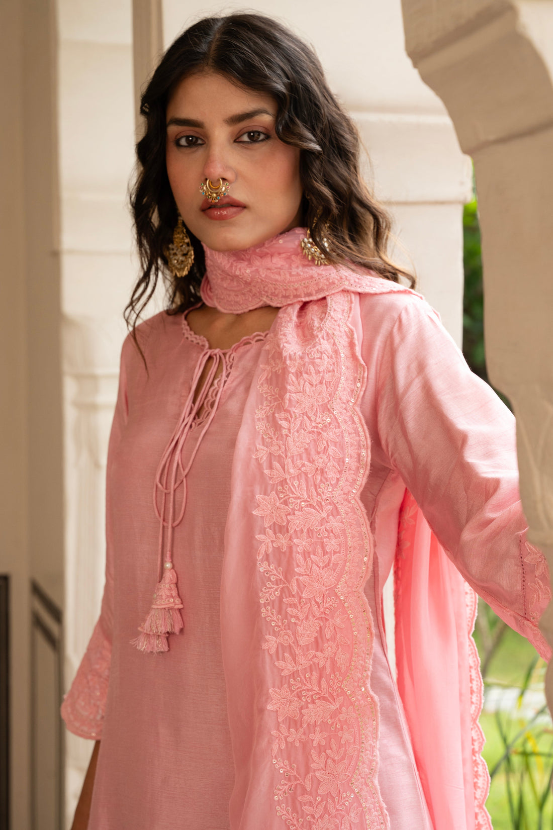 ROSE PINK  PURE DOLA SILK KURTA SET