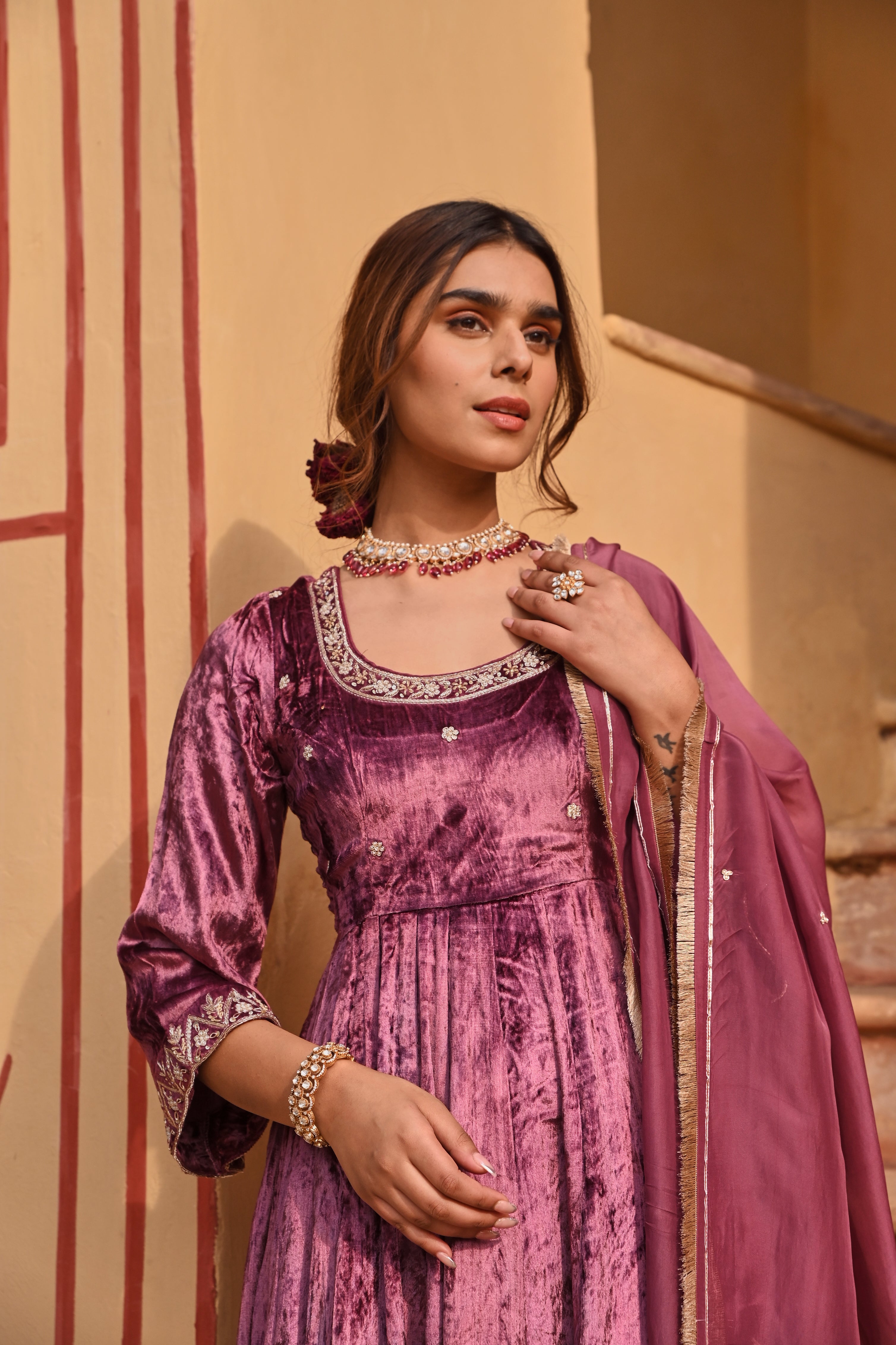 WINE ANARKALI SET