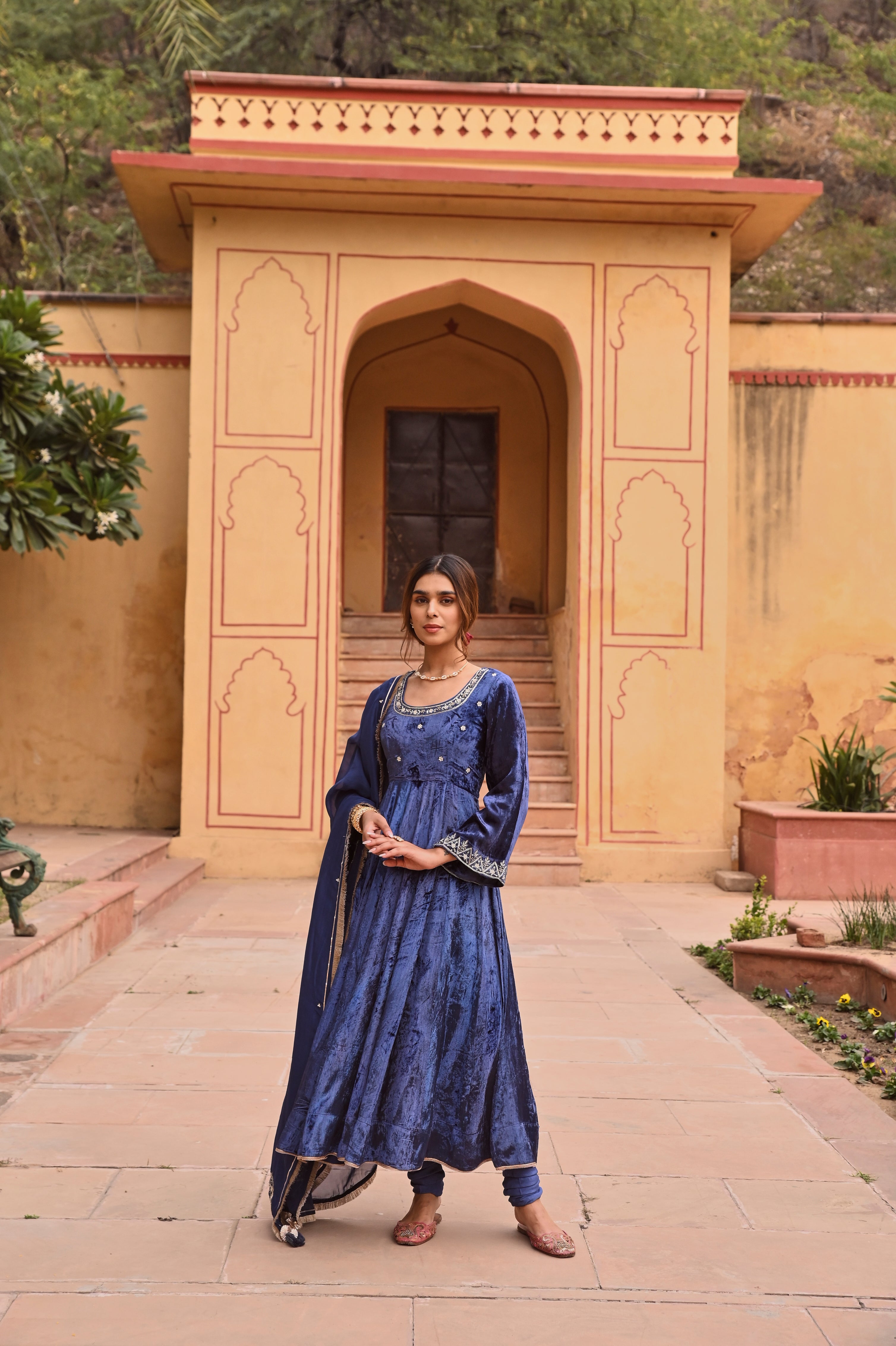 ROYAL BLUE ANARKALI SET