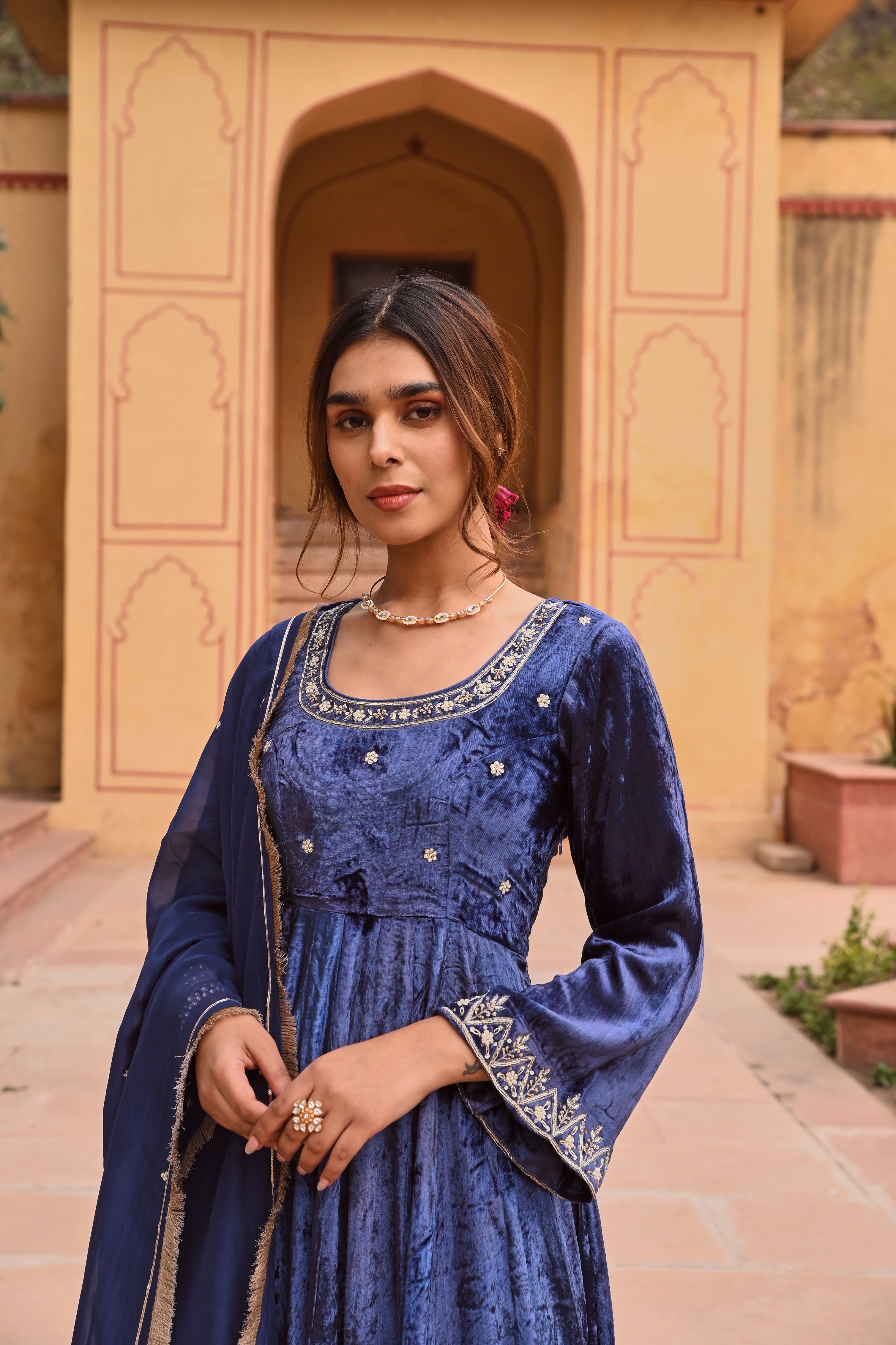 ROYAL BLUE ANARKALI SET