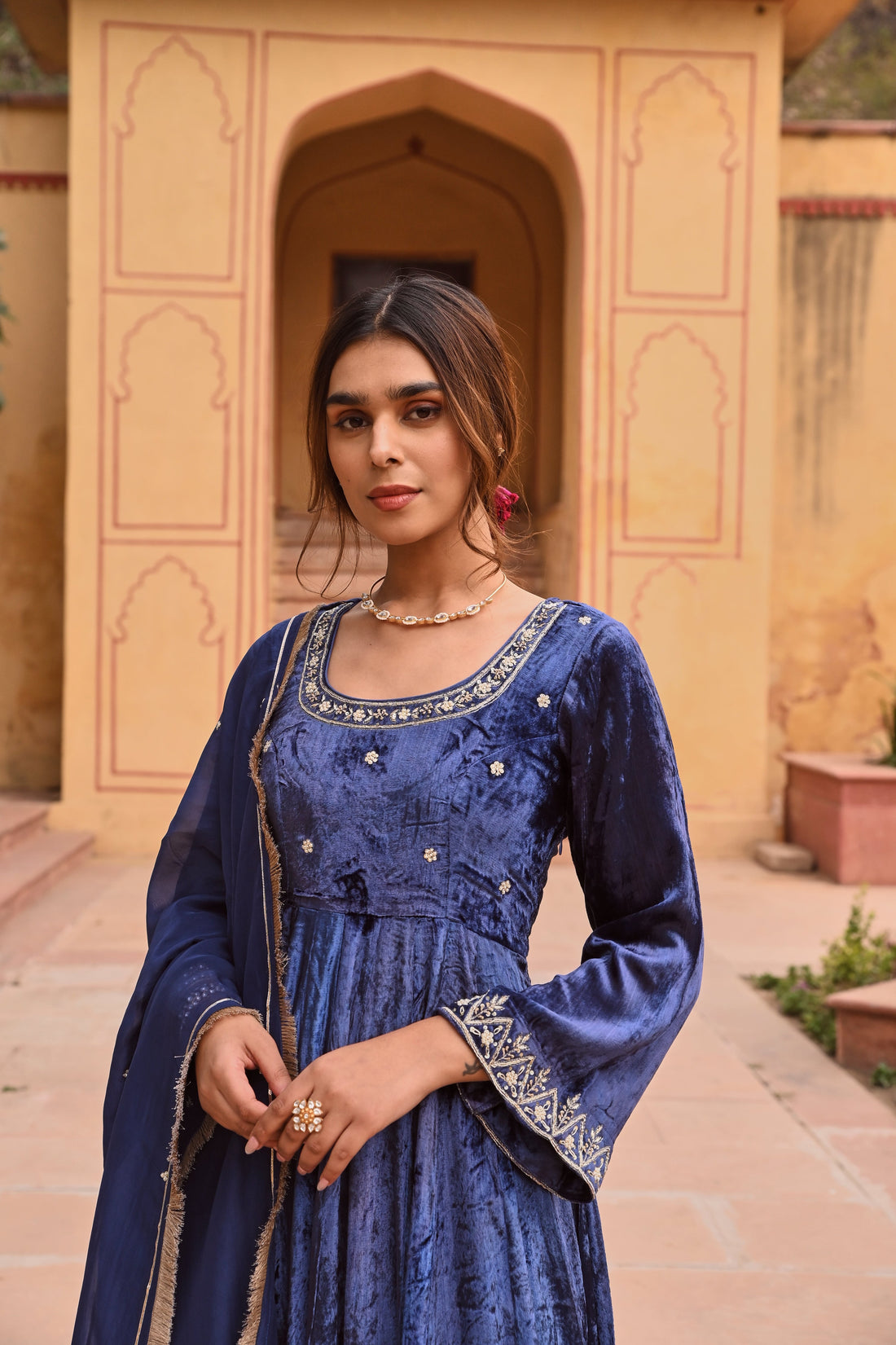 ROYAL BLUE ANARKALI SET