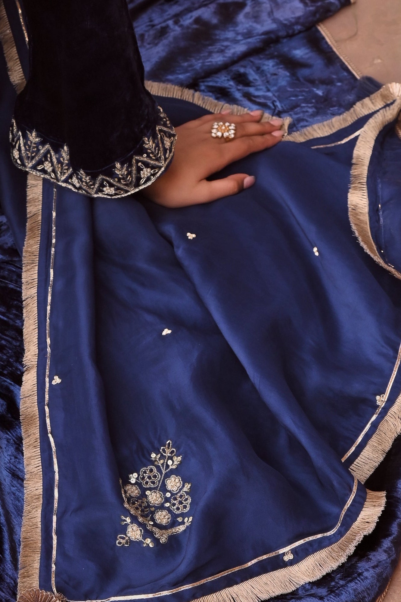 ROYAL BLUE ANARKALI SET