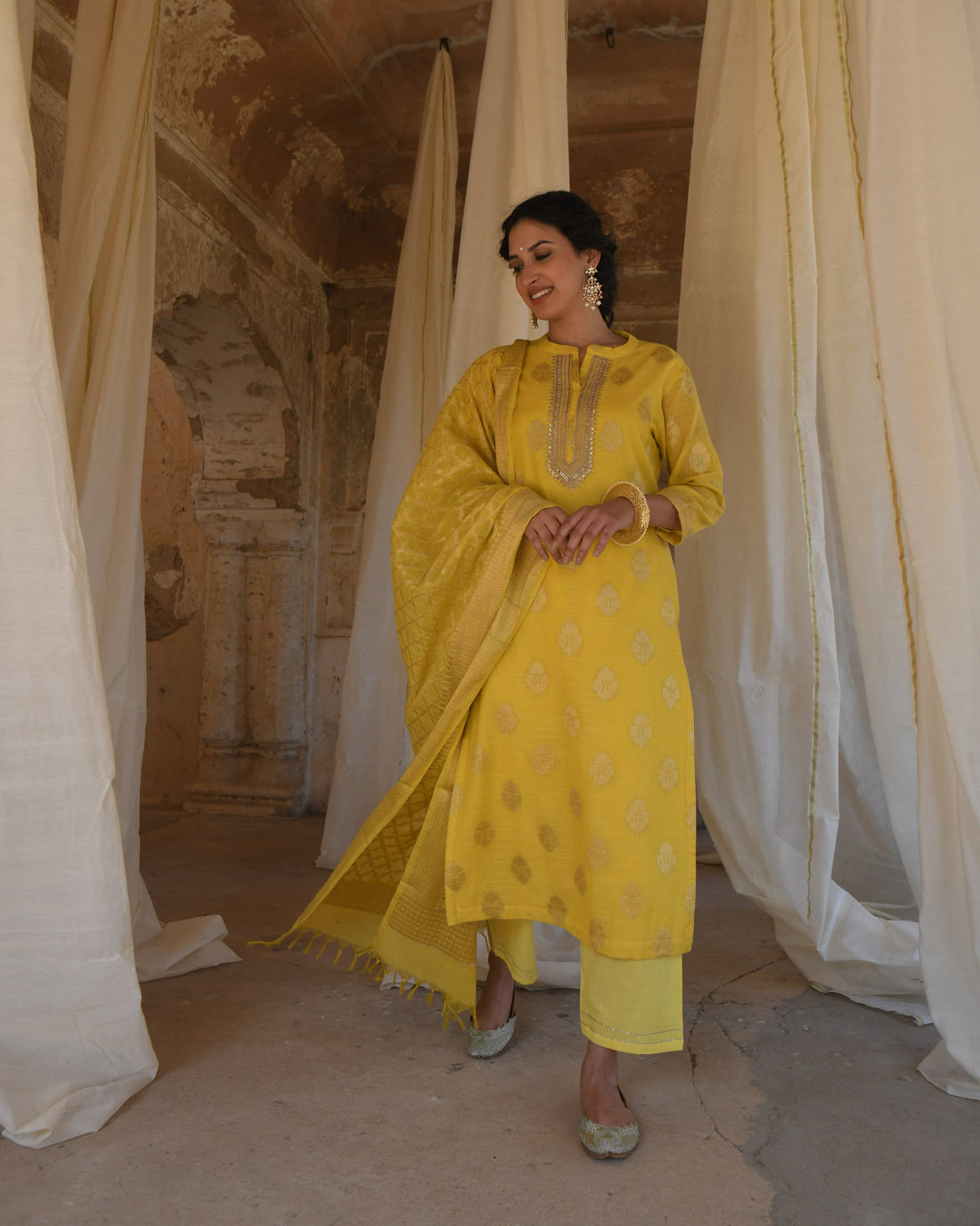 YELLOW NOOR KURTA SET