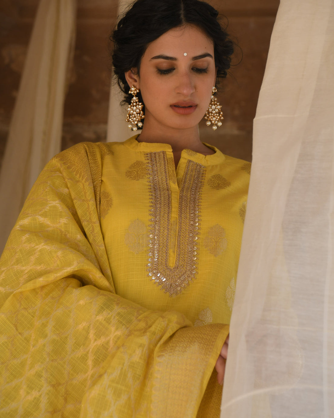 YELLOW NOOR KURTA SET