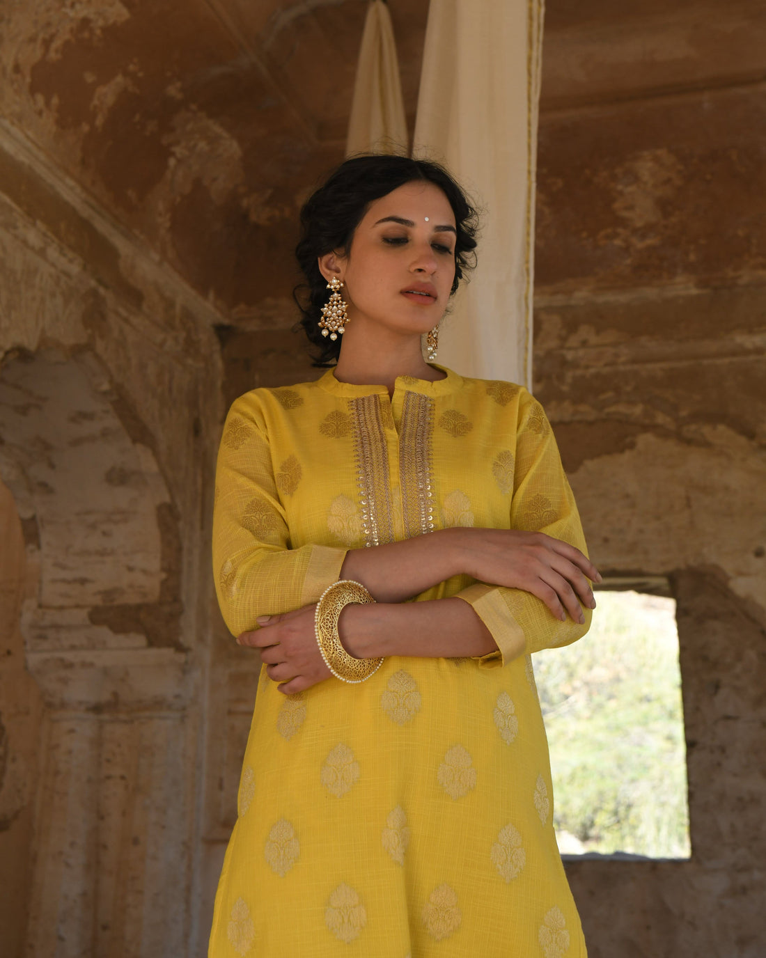YELLOW NOOR KURTA SET
