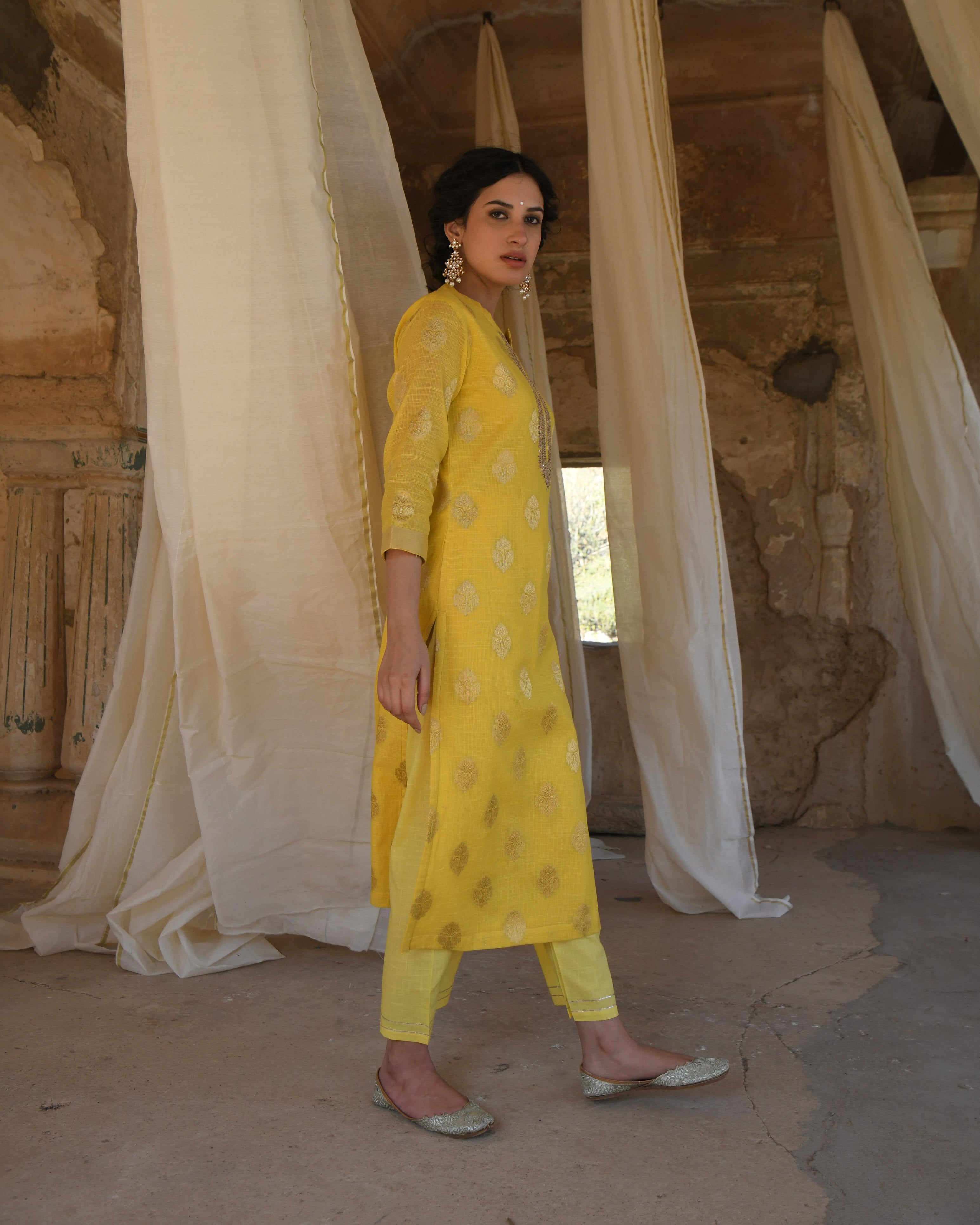 YELLOW NOOR KURTA SET