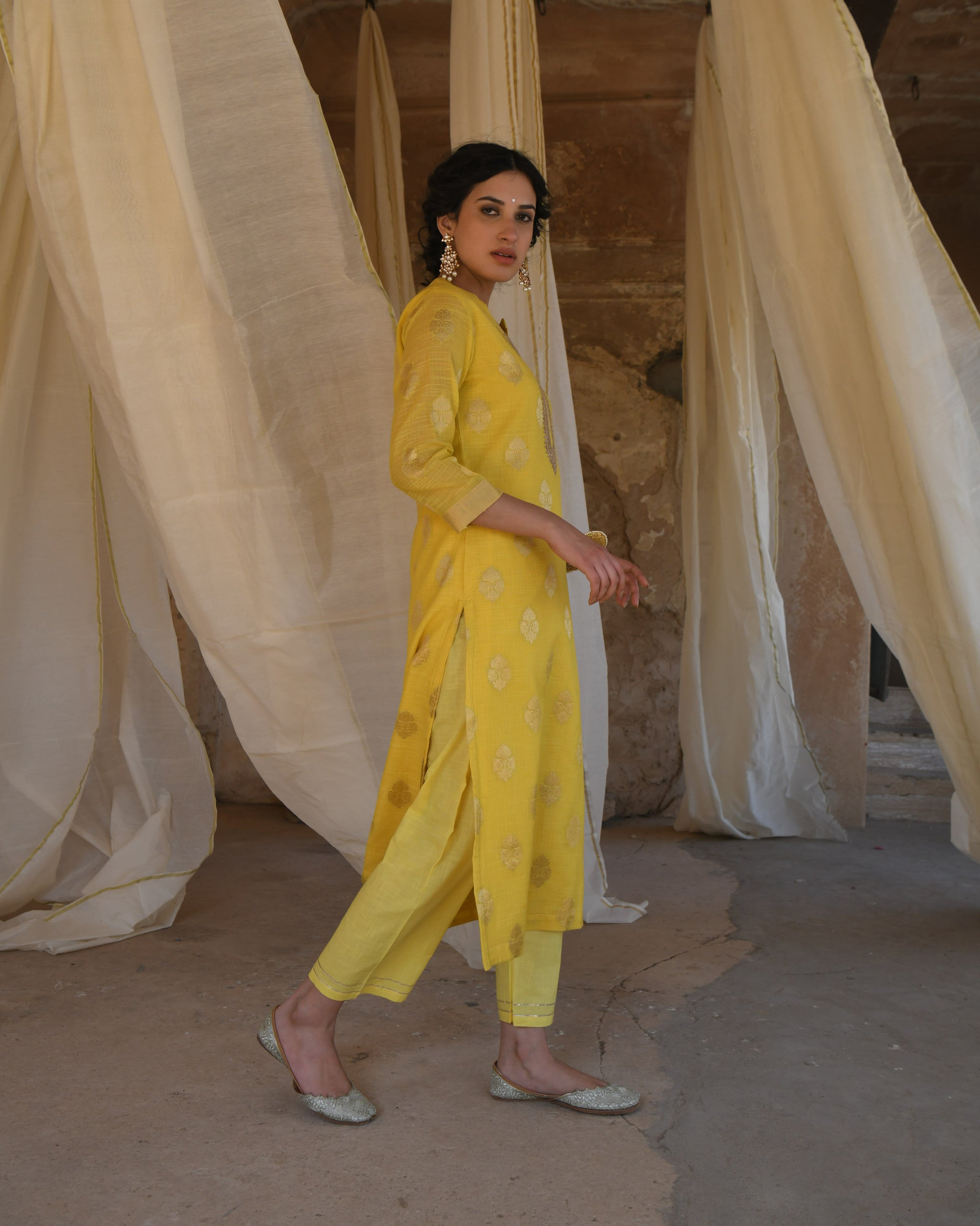 YELLOW NOOR KURTA SET