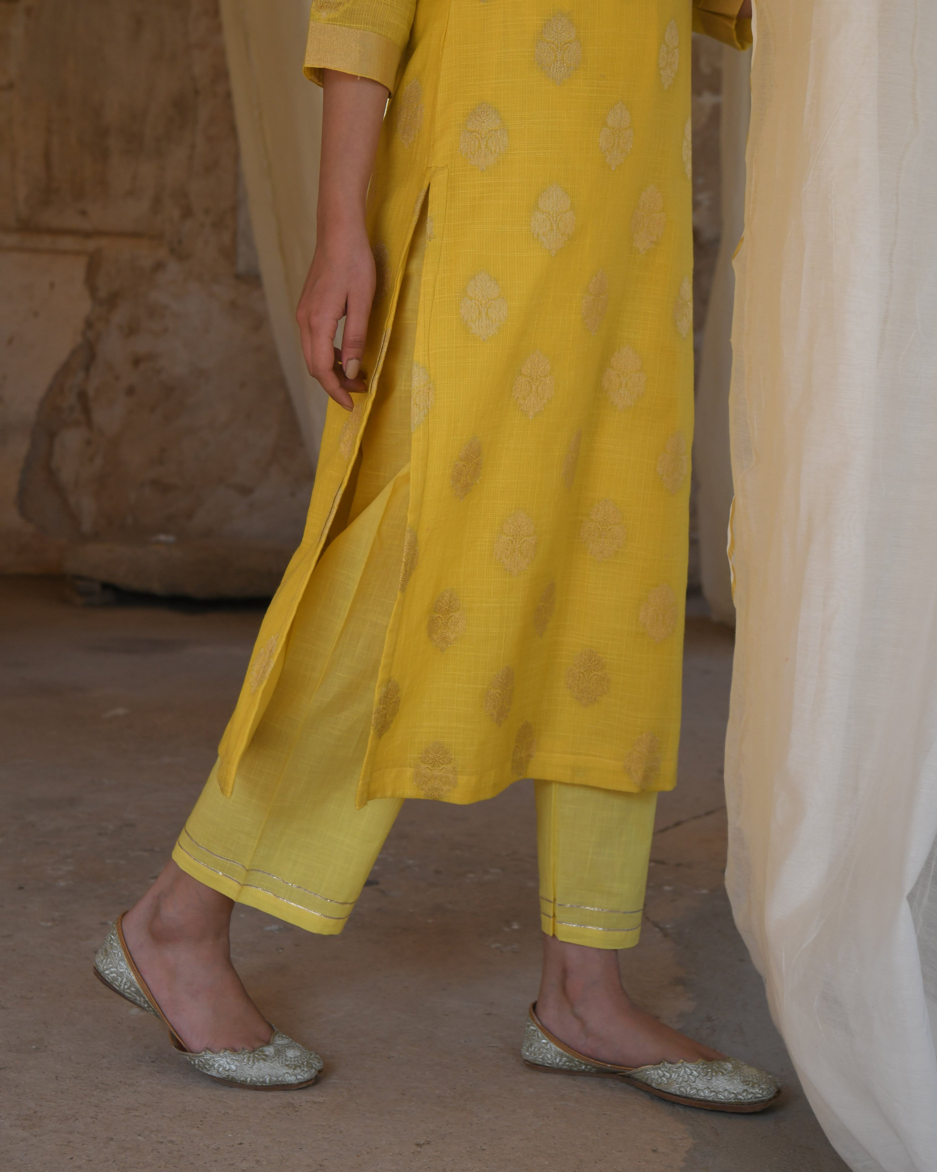 YELLOW NOOR KURTA SET