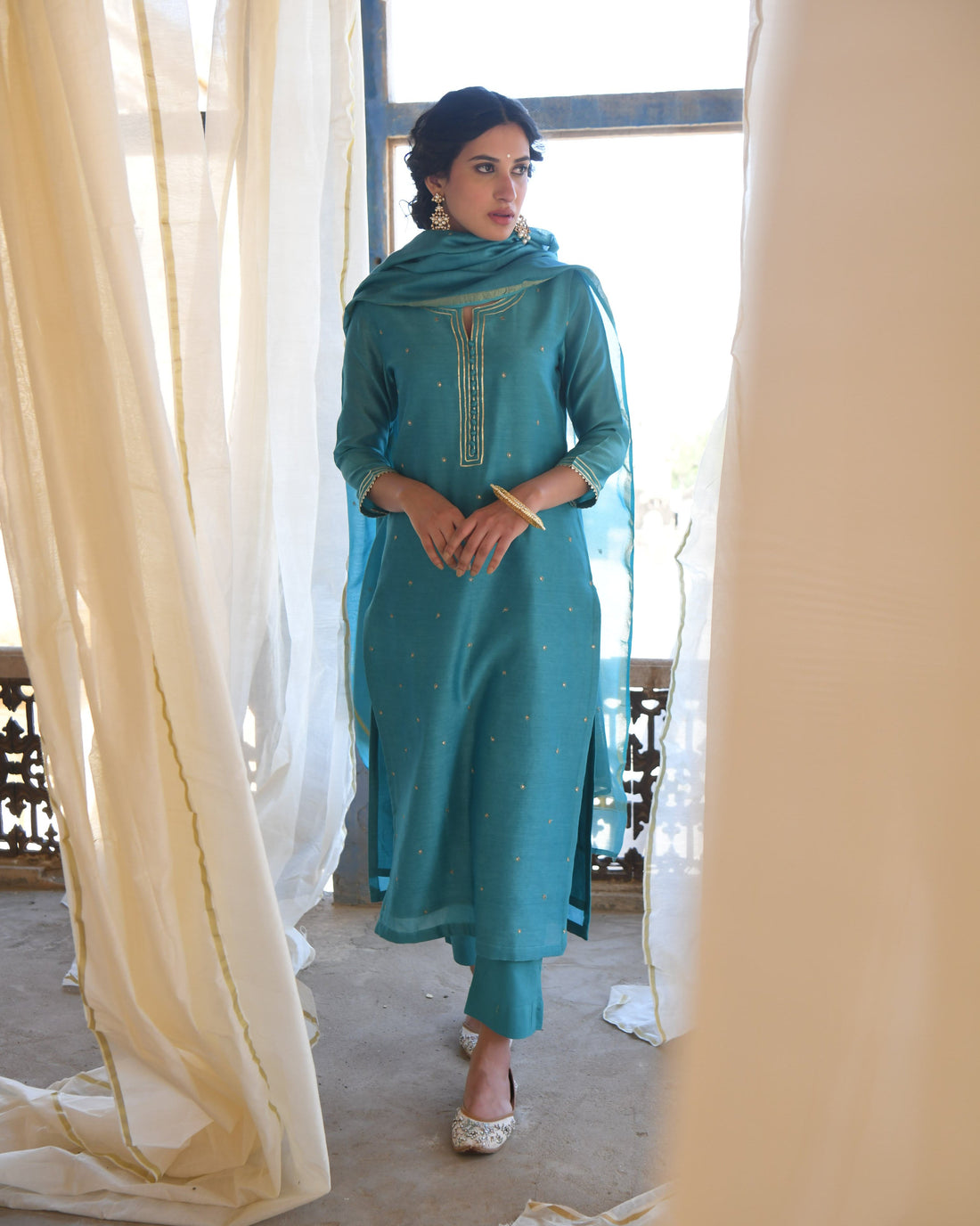 FIROZI BAMBOO CHANDERI KURTA SET