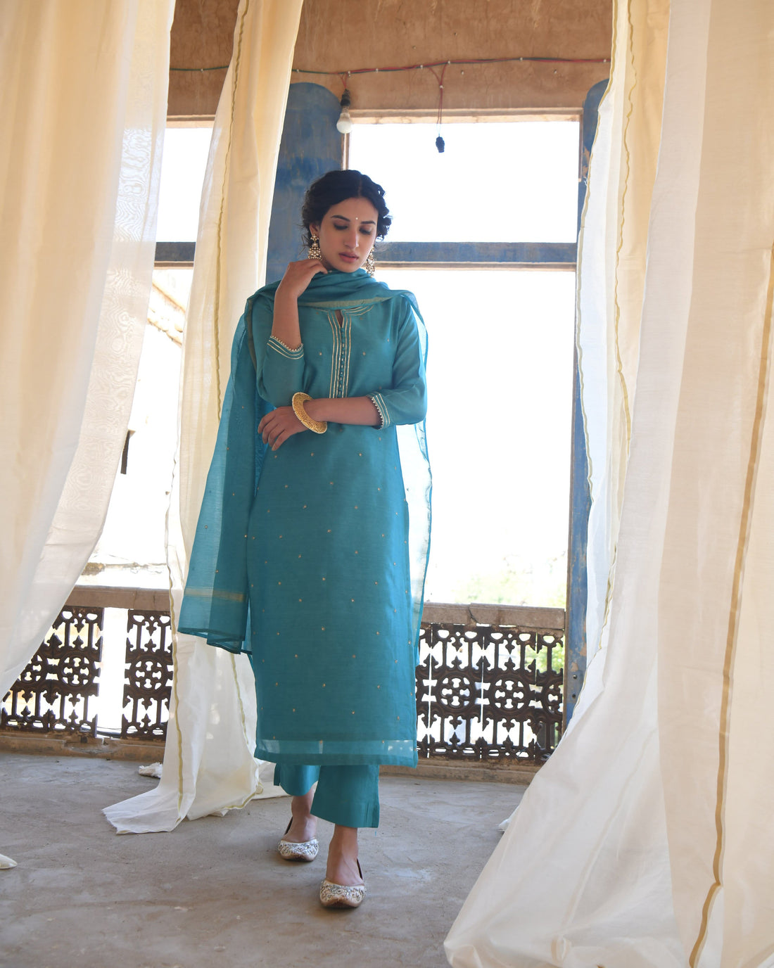 FIROZI BAMBOO CHANDERI KURTA SET