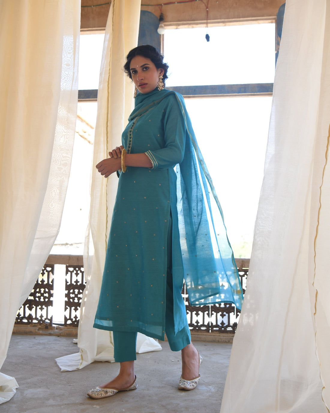 FIROZI BAMBOO CHANDERI KURTA SET