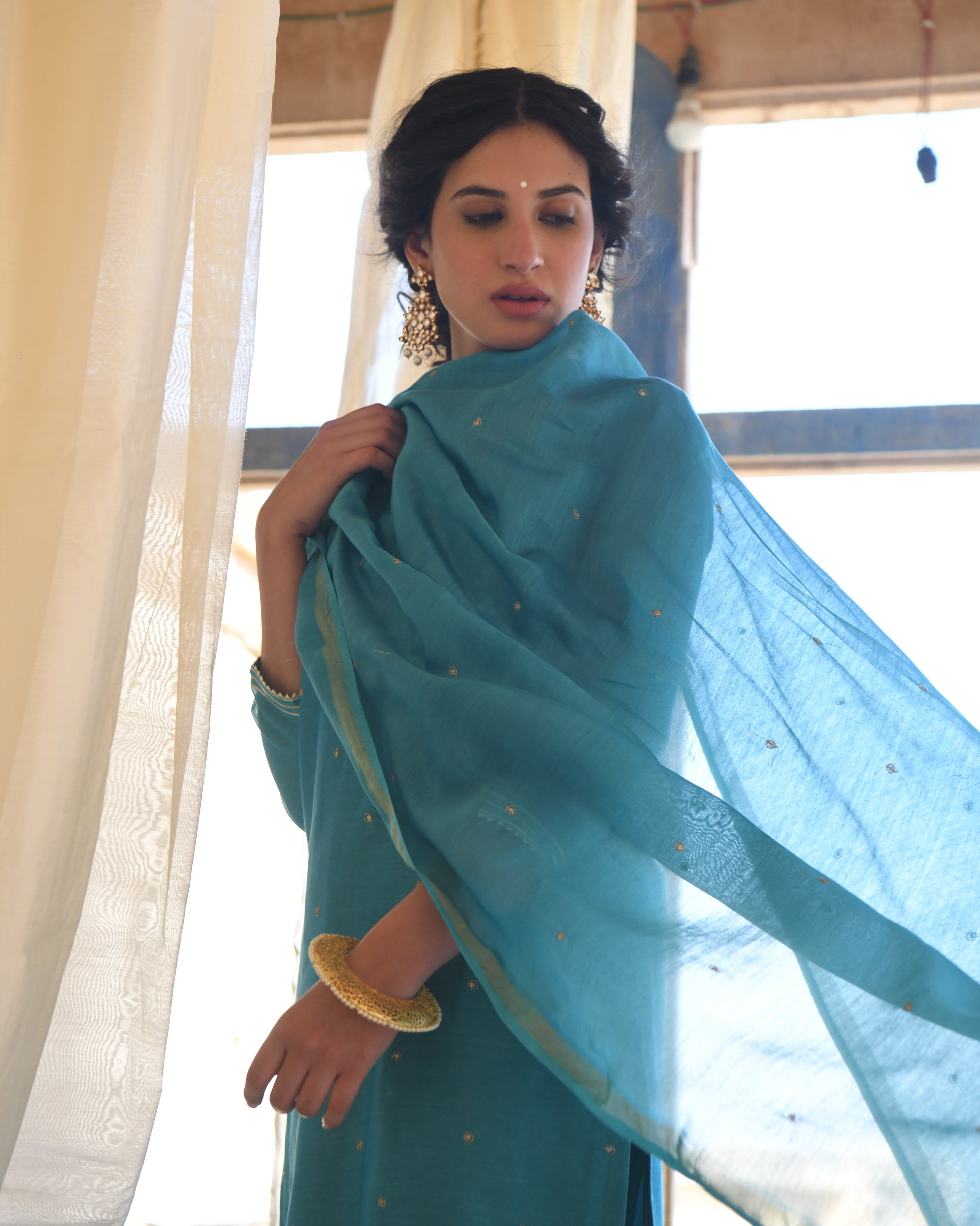 FIROZI BAMBOO CHANDERI KURTA SET