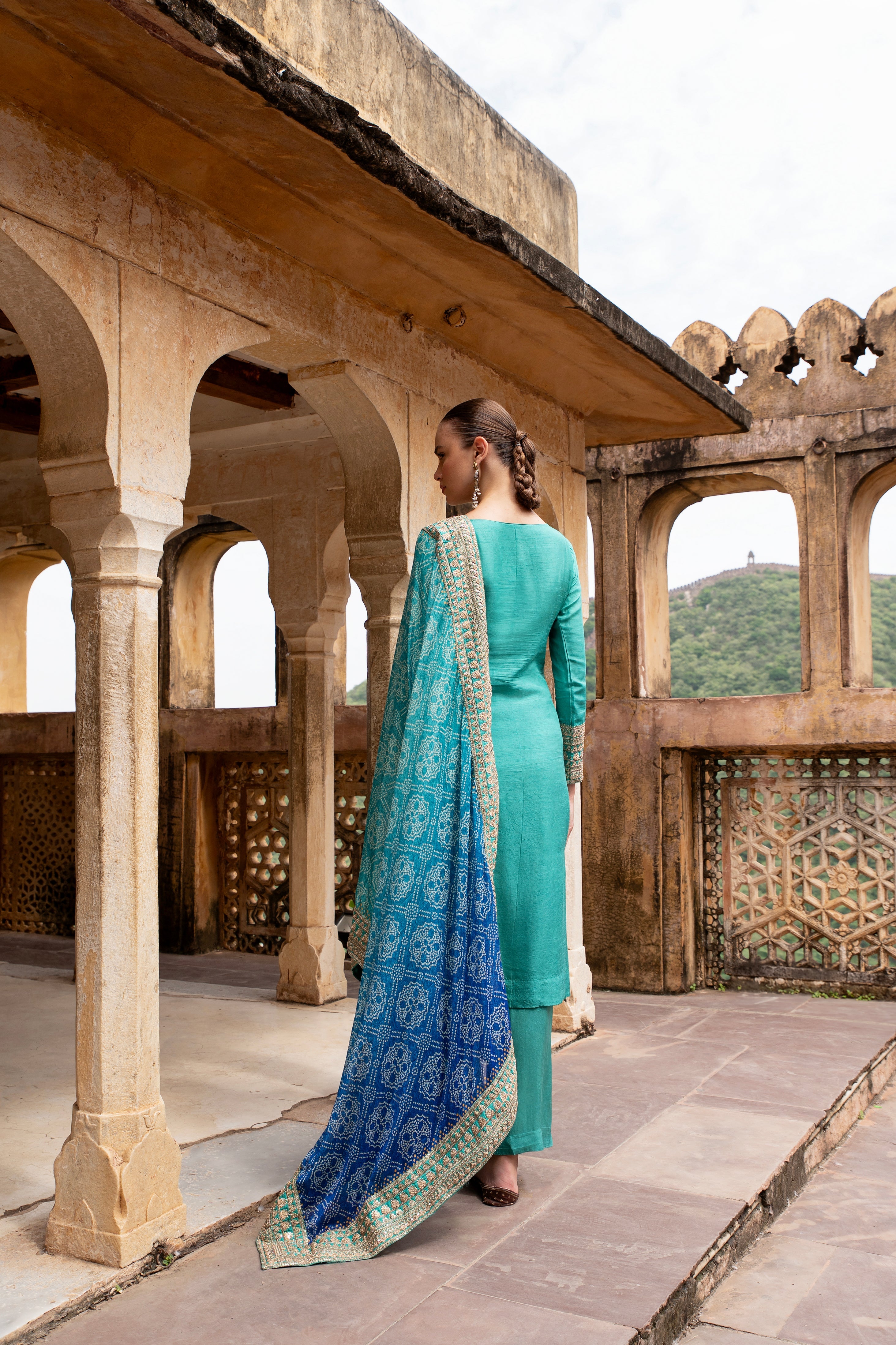 PURE DOLA SILK EMBROIDERED KURTA SET