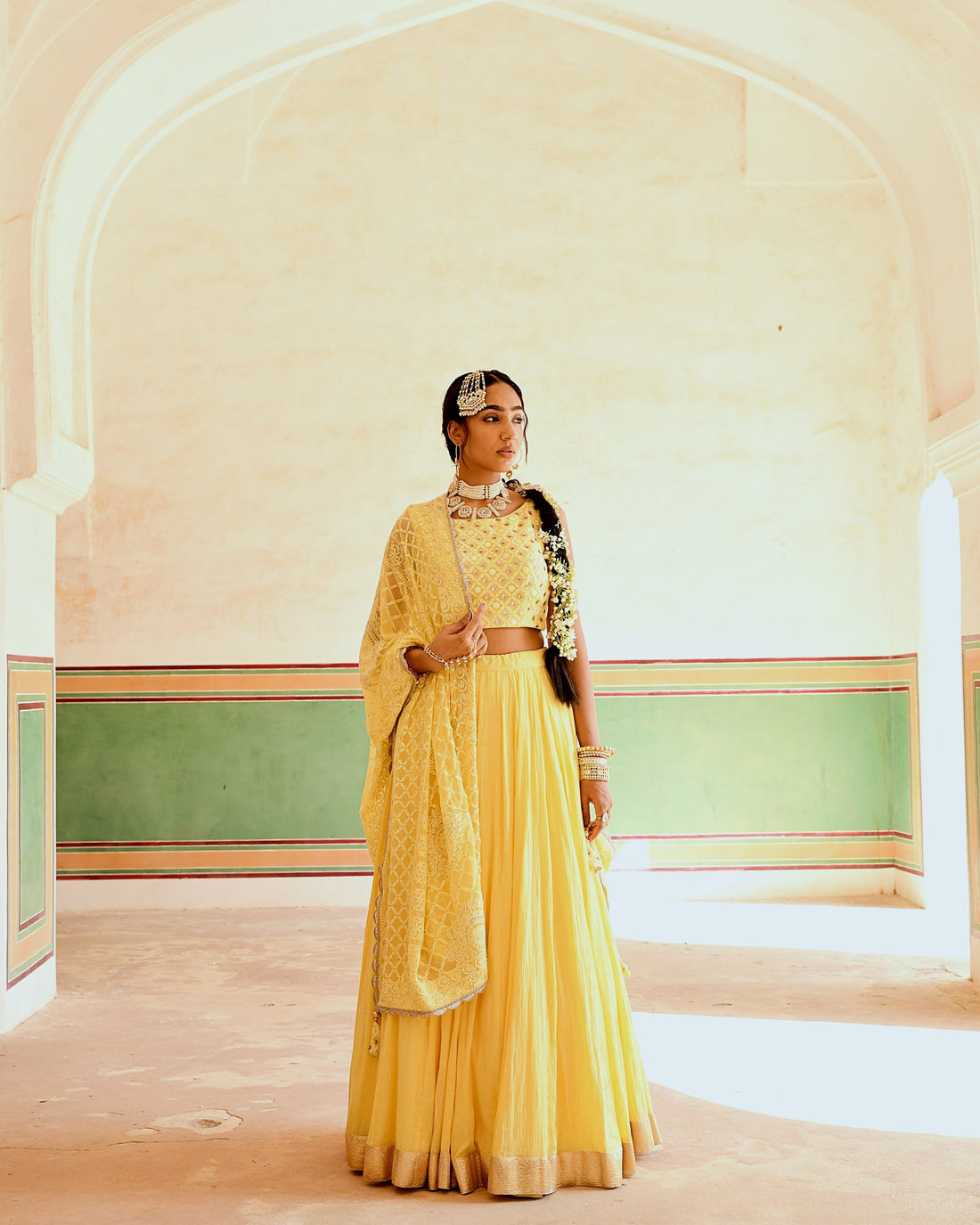 INAAYAT YELLOW FLARED SKIRT SET
