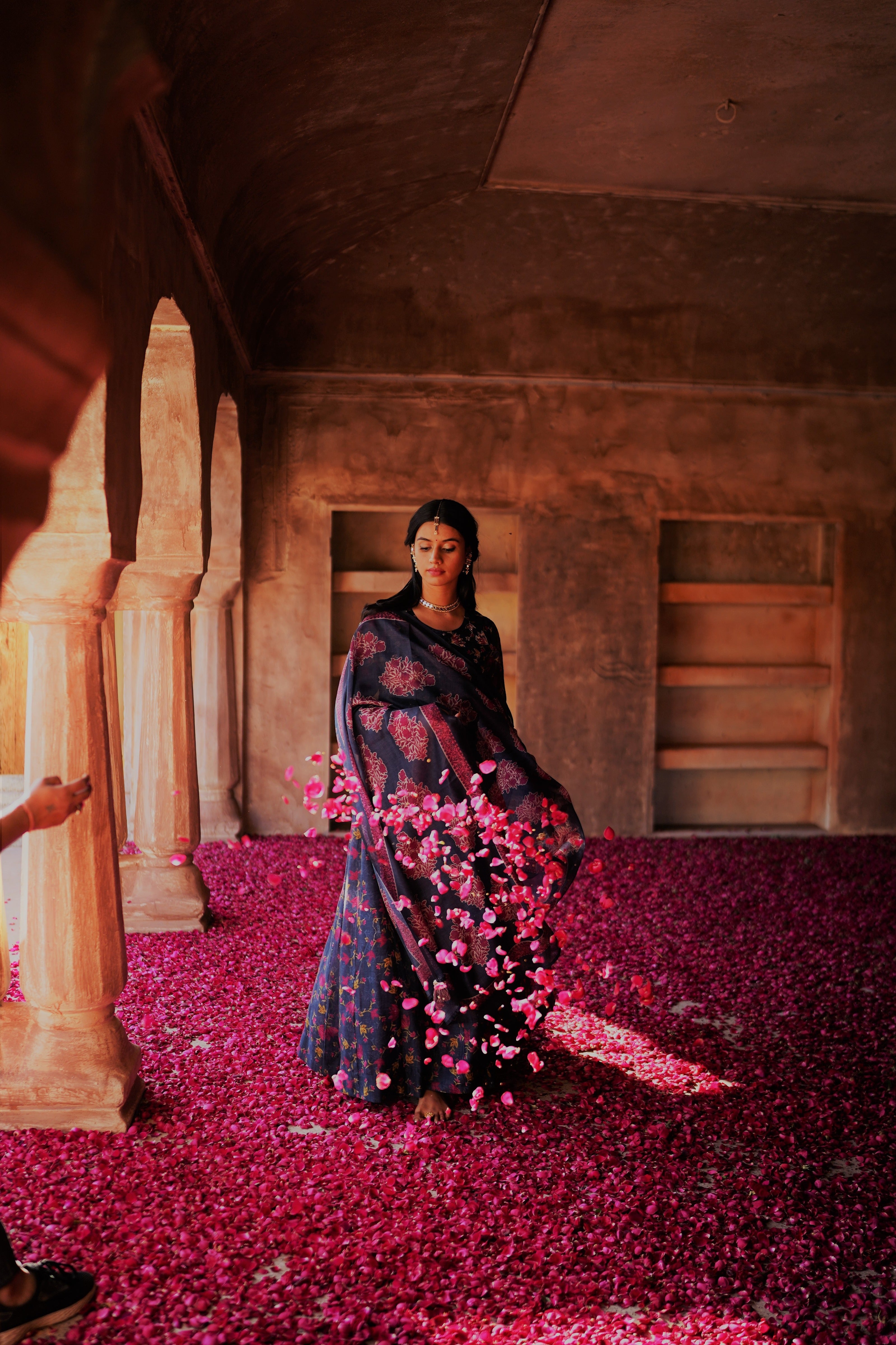 GUL ANARKALI CHANDERI DRESS WITH GOTA PATTI WORK