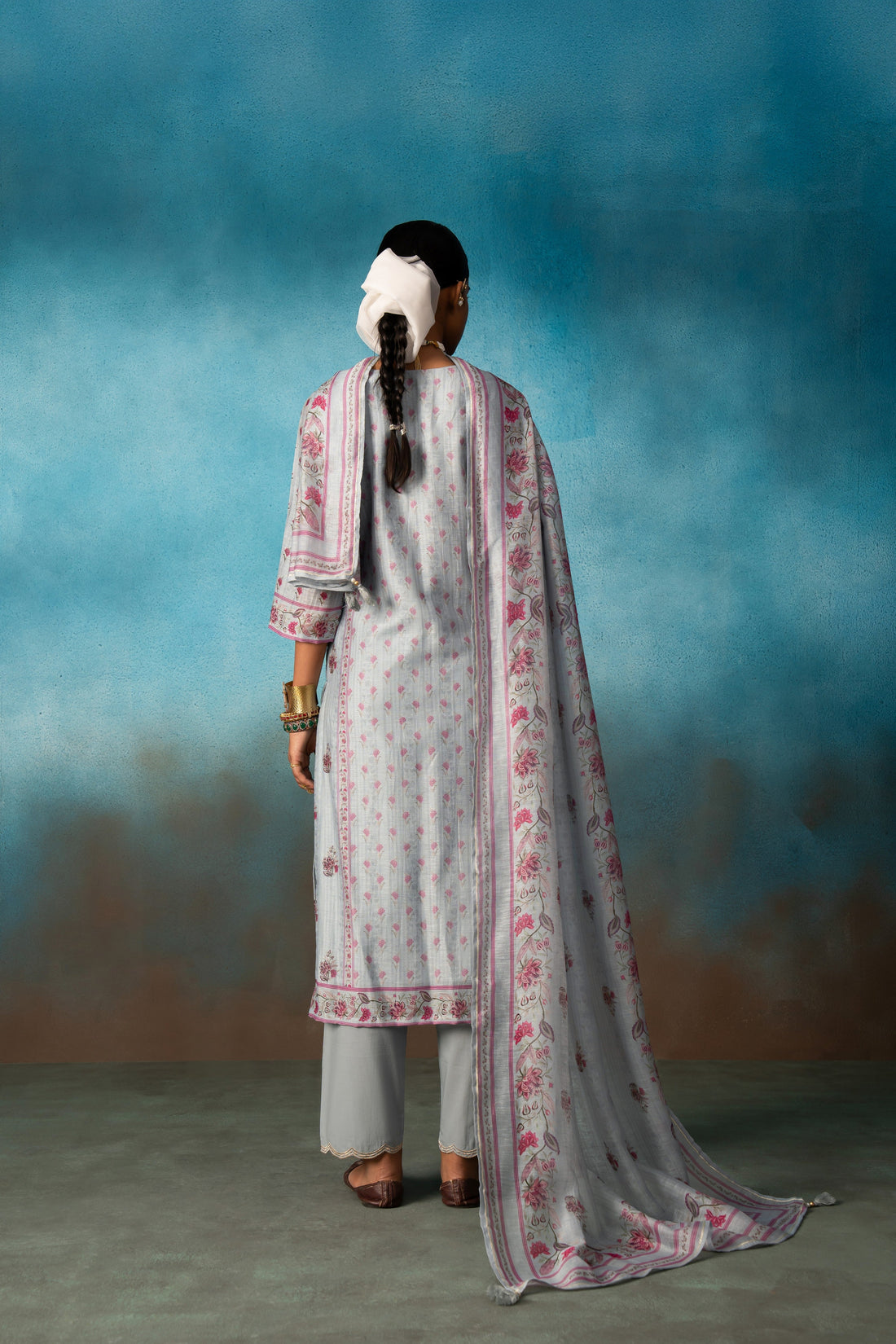 GREY LINEN KURTA SET