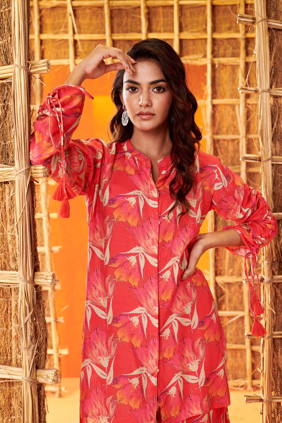 Red Floral Printed Co-ord Set