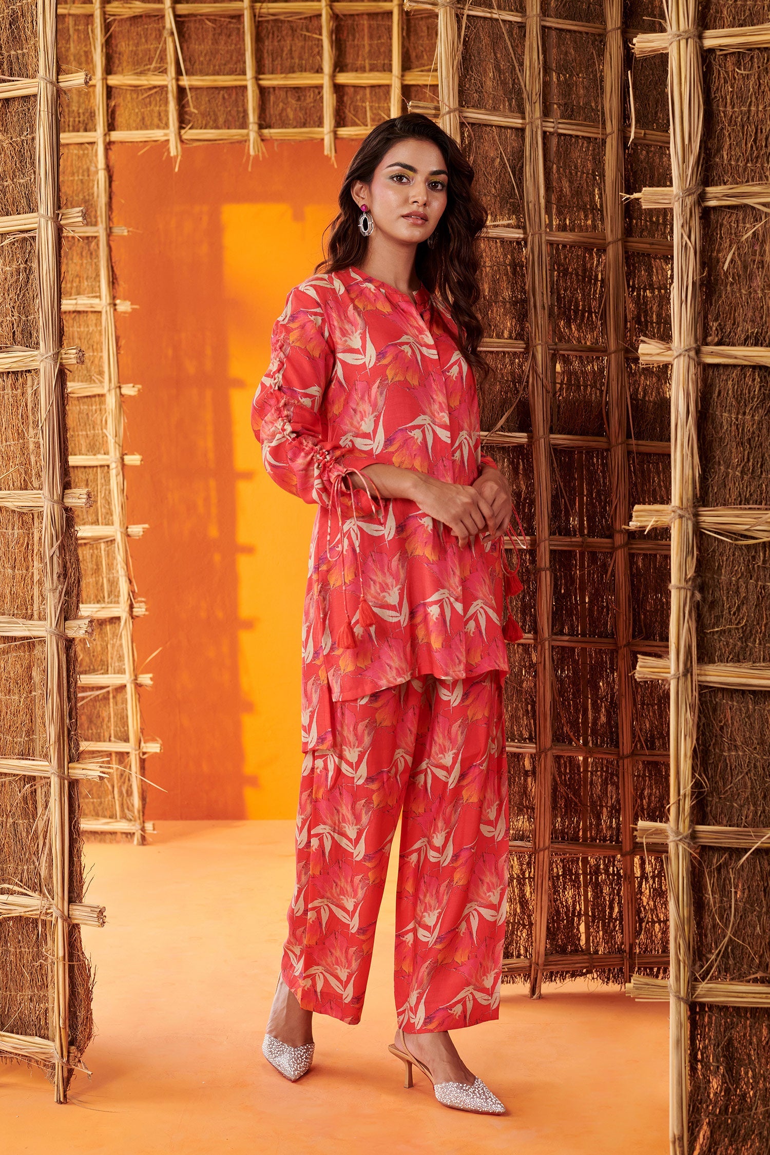 Red Floral Printed Co-ord Set