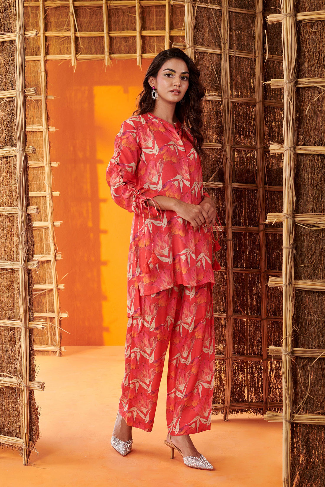 Red Floral Printed Co-ord Set