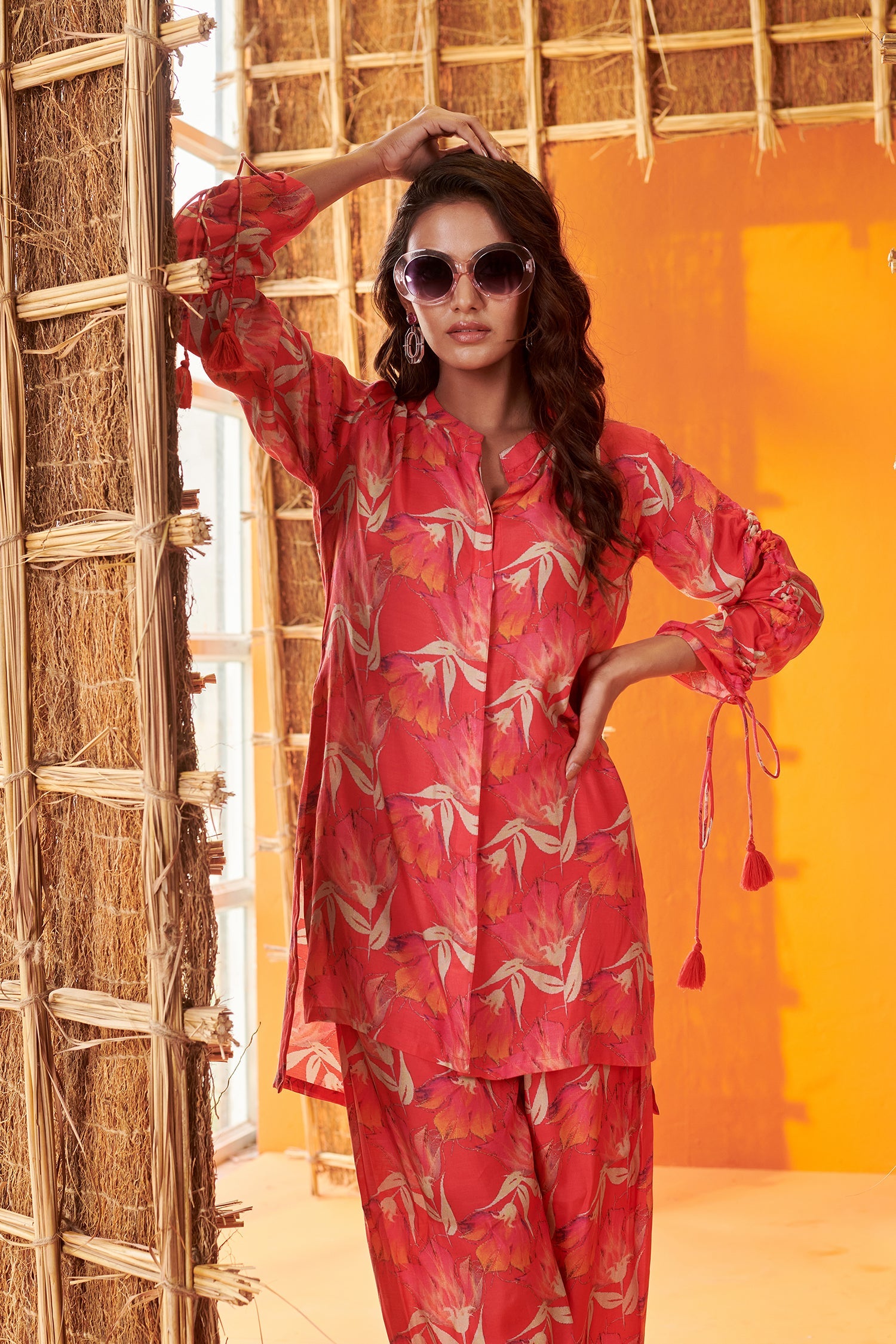 Red Floral Printed Co-ord Set
