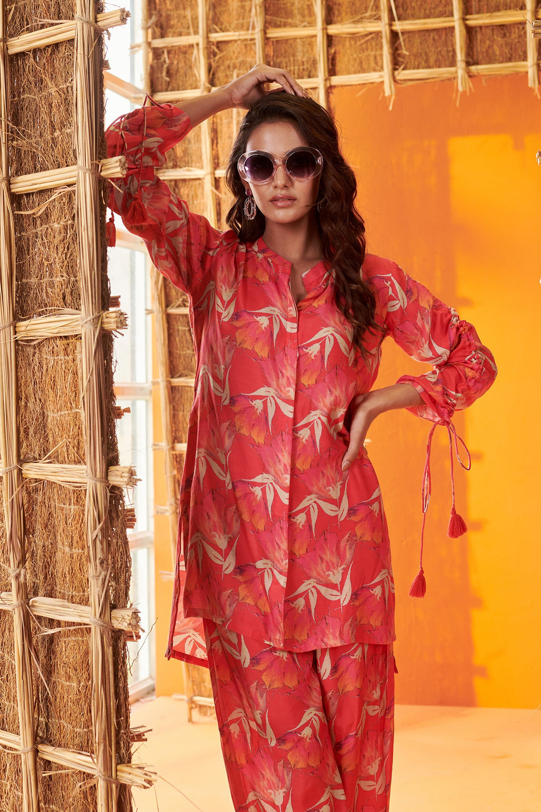 Red Floral Printed Co-ord Set