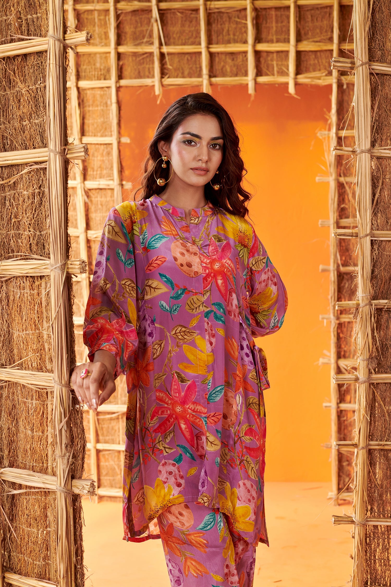 High Low Floral  Print Co-ord Set
