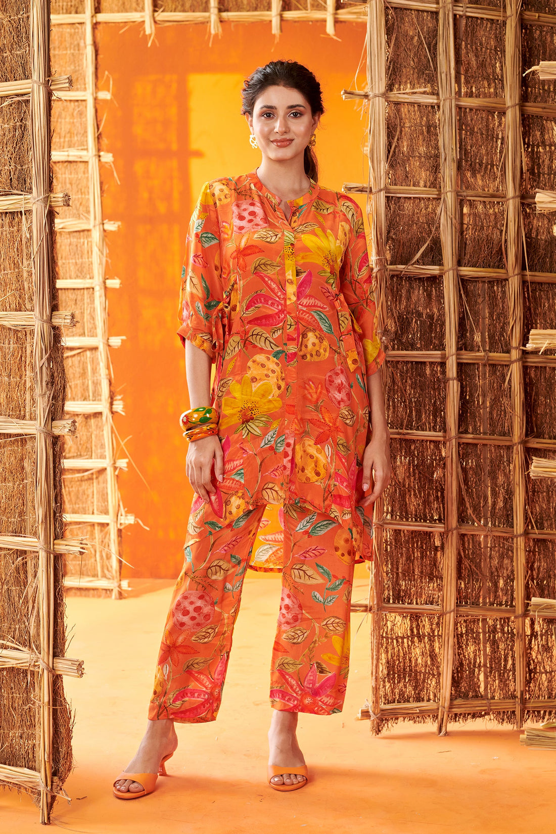 High Low  Floral Print Co-ord Set