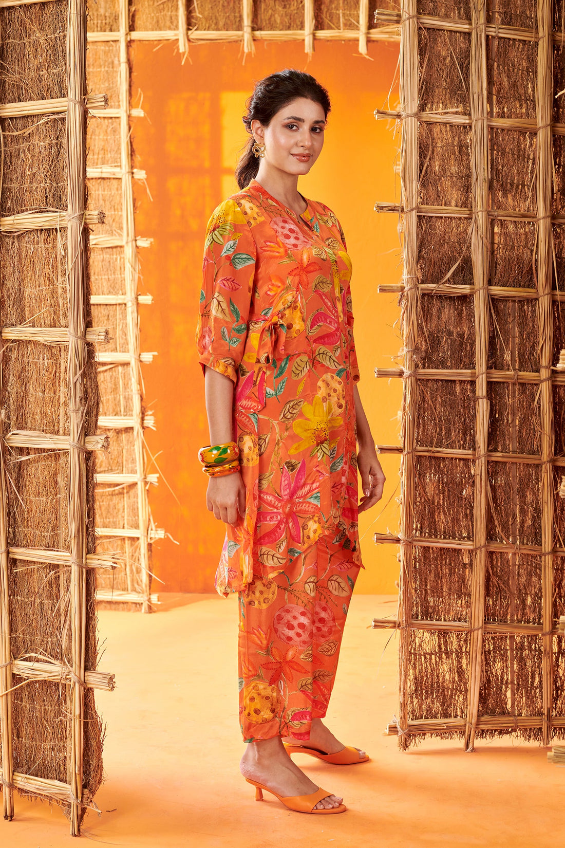 High Low  Floral Print Co-ord Set