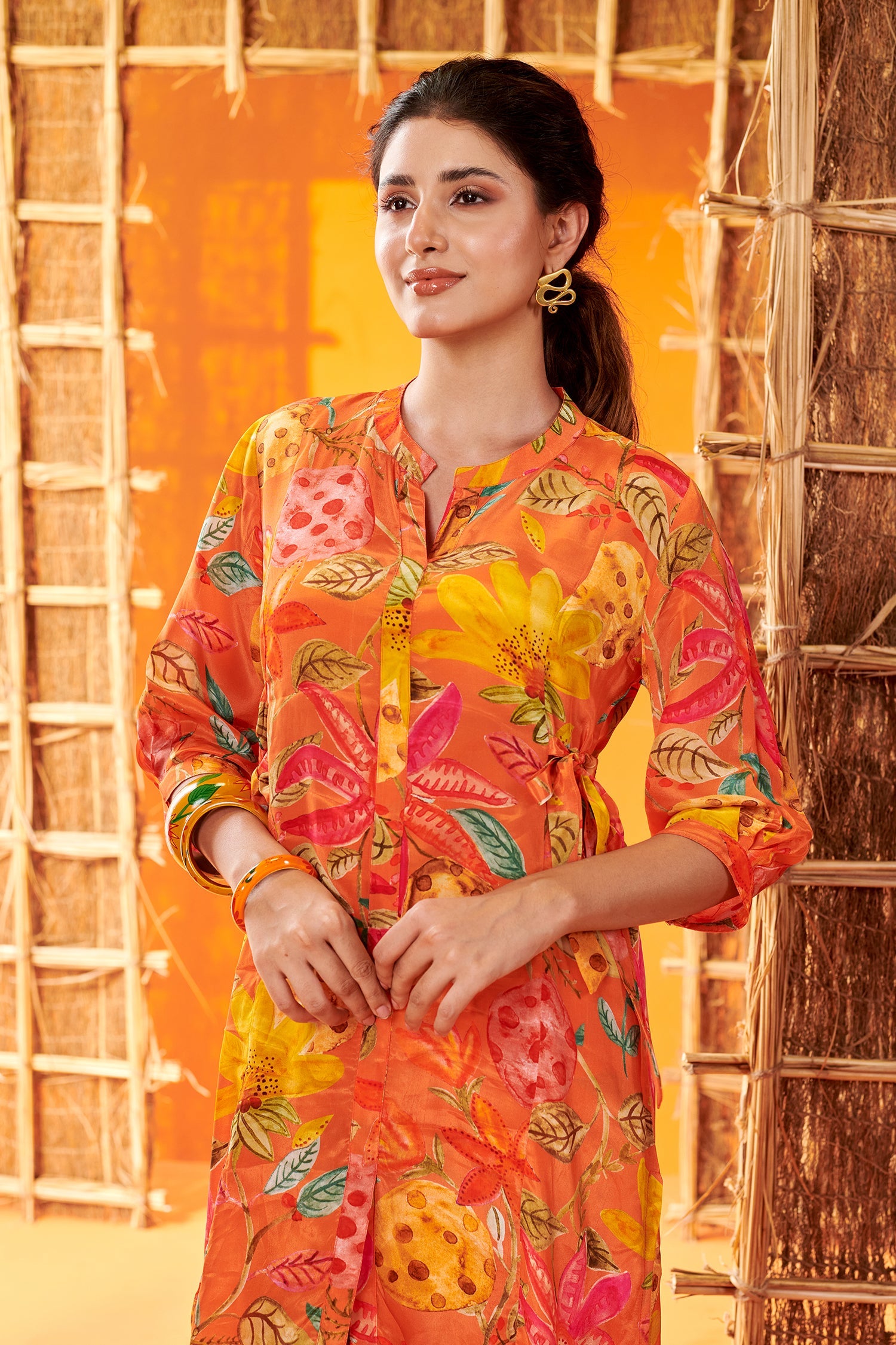 High Low  Floral Print Co-ord Set