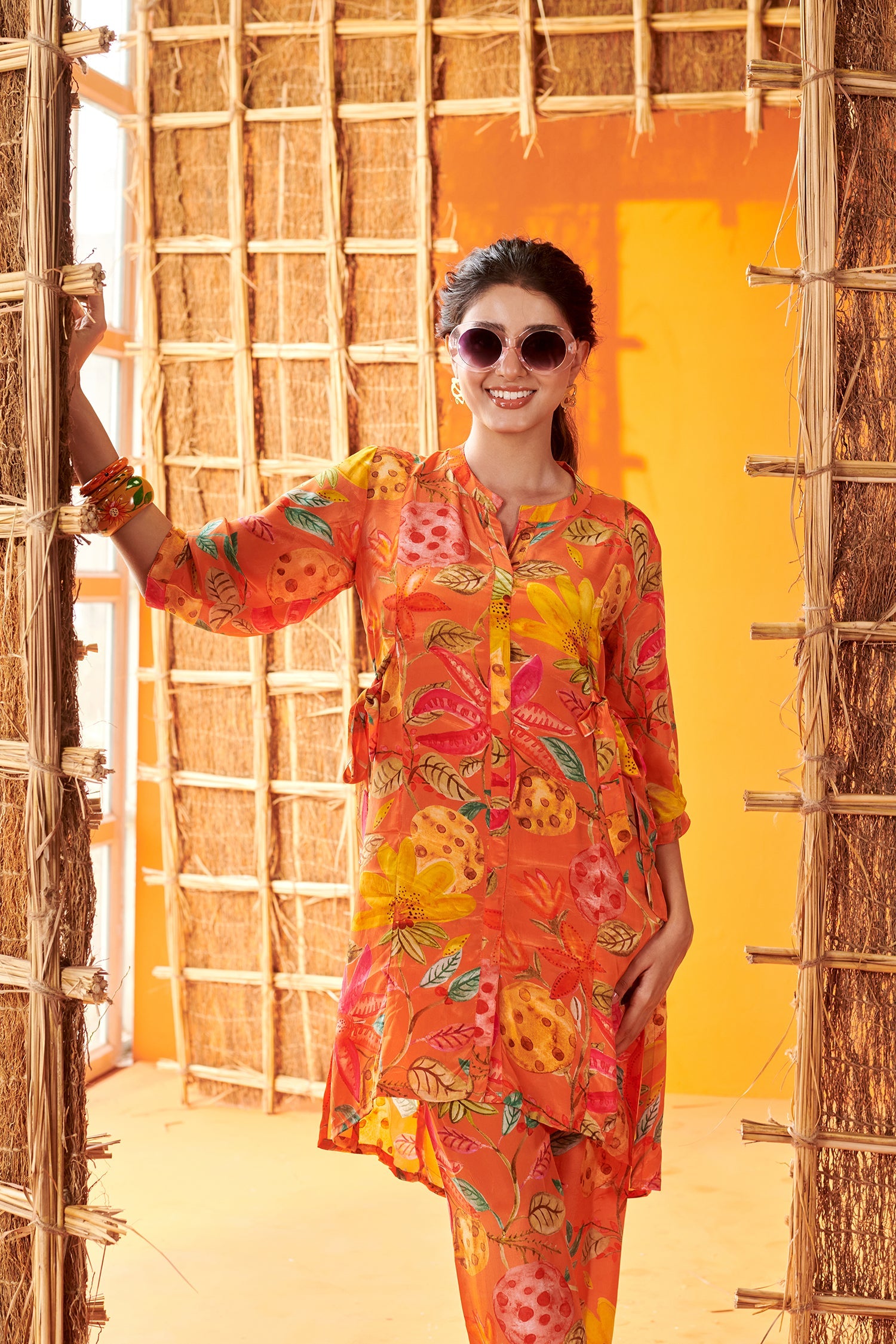 High Low  Floral Print Co-ord Set