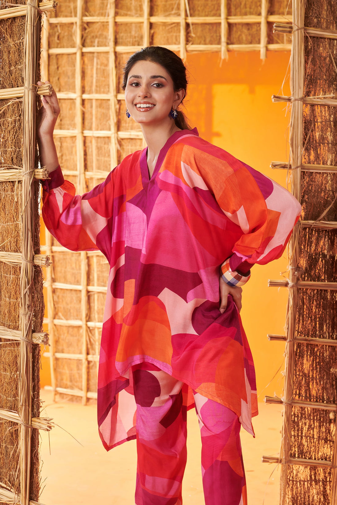 Multicolor print co-ord set
